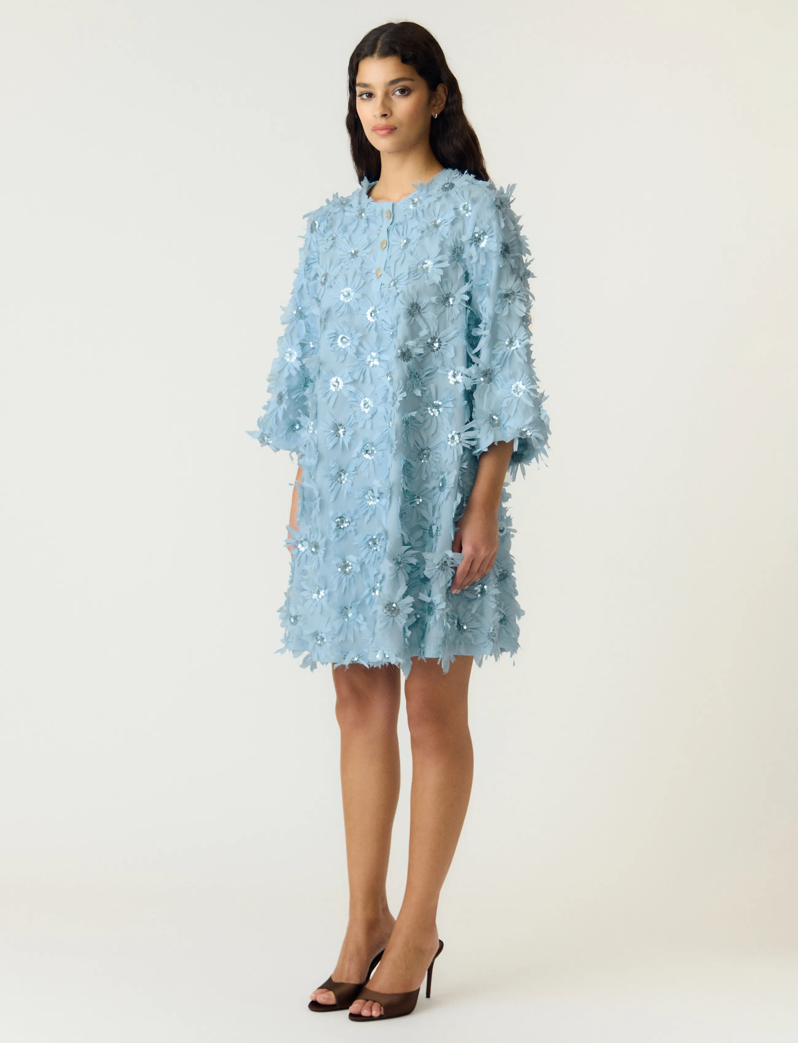 YAS - YASABELONE 3/4 DRESS - D2D - festklänningar - clear sky - 3