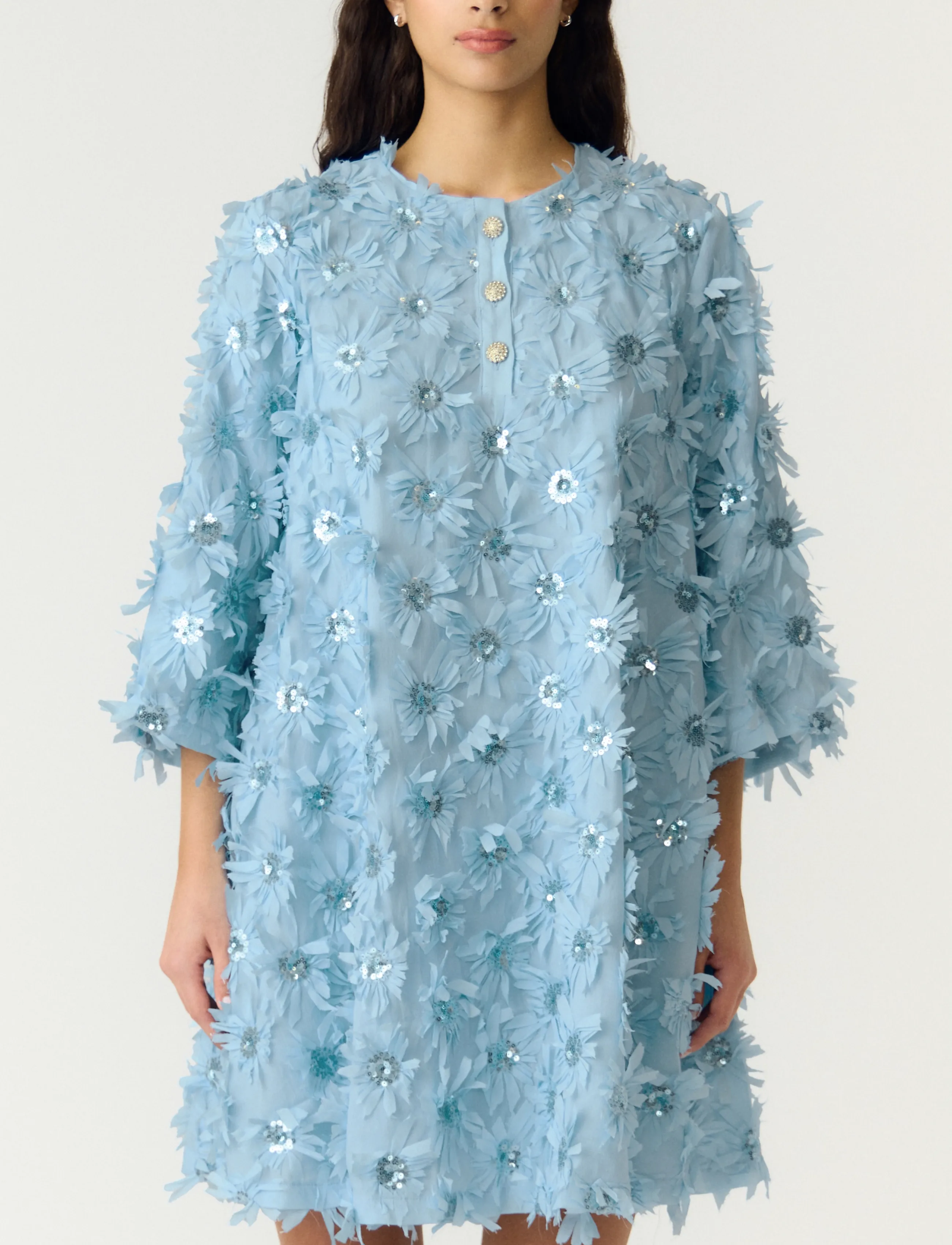 YAS - YASABELONE 3/4 DRESS - D2D - festklänningar - clear sky - 4