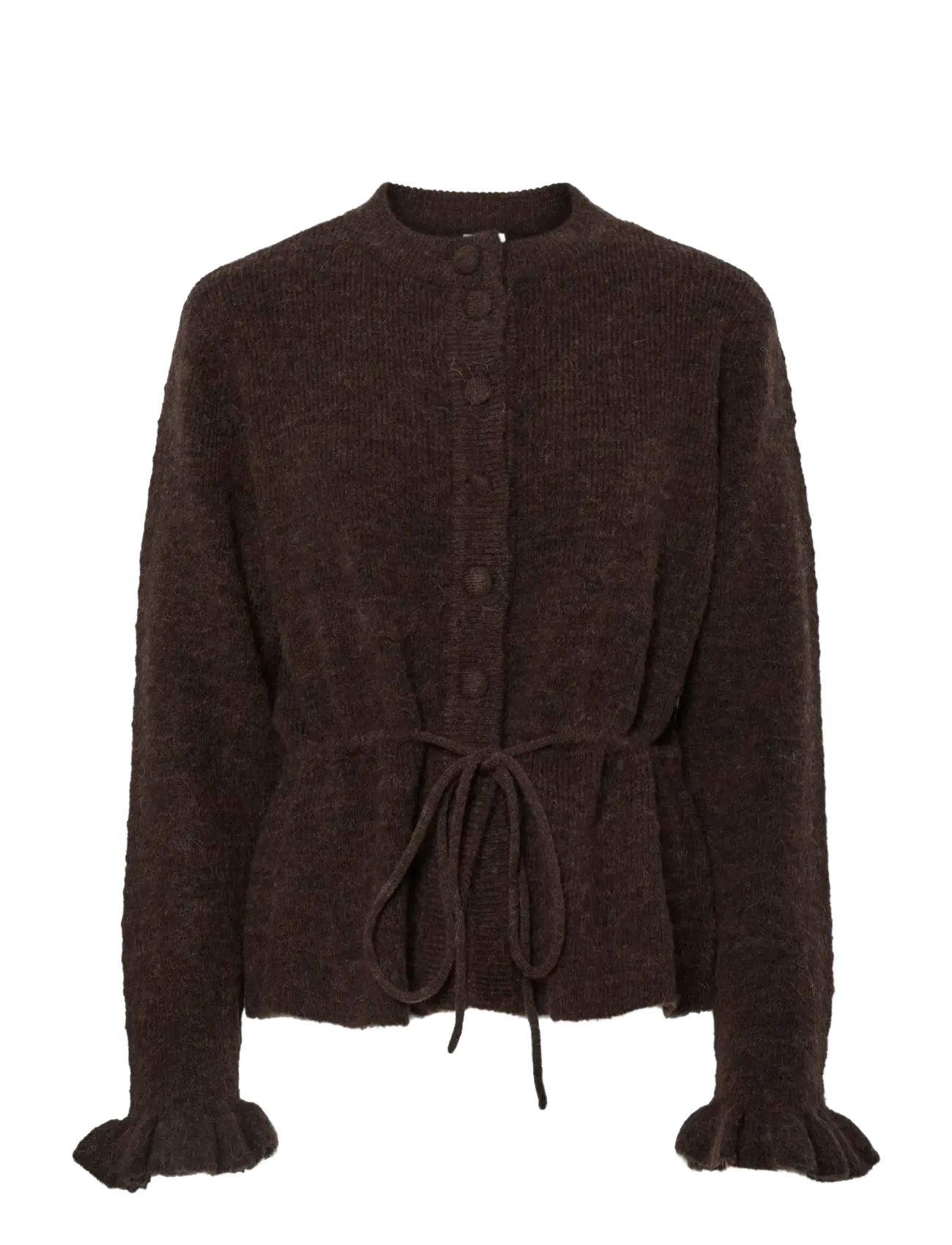 YASTHELLIS LS KNIT CARDIGAN S. - HOT FUDGE