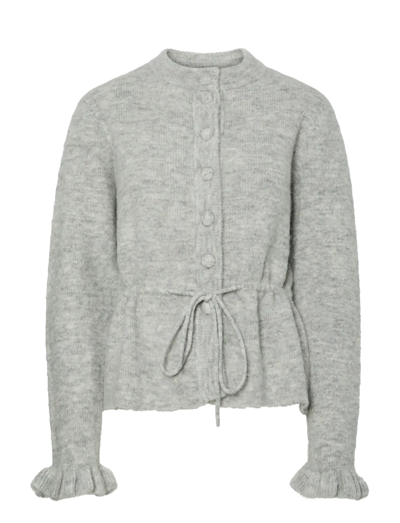 YASTHELLIS LS KNIT CARDIGAN S. - LIGHT GREY MELANGE