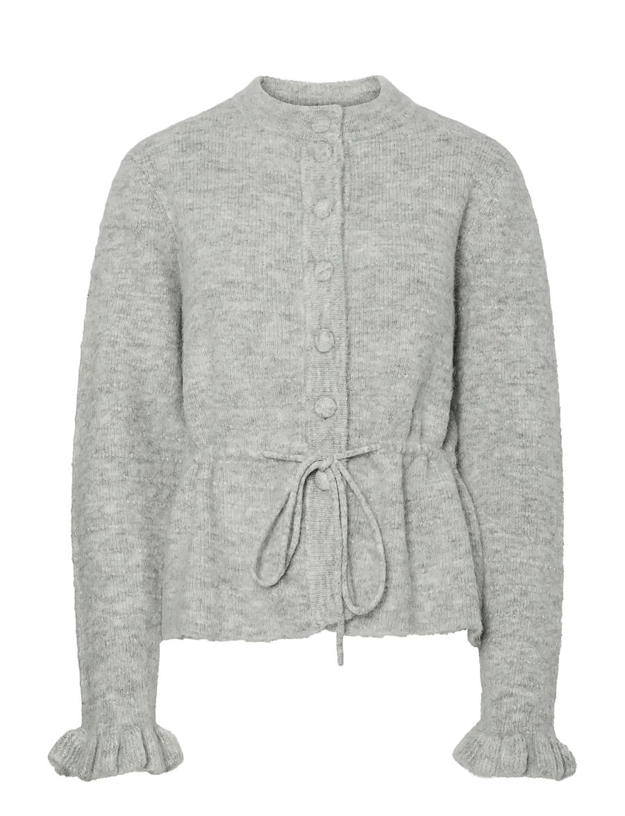 YAS - YASTHELLIS LS KNIT CARDIGAN S. - strickjacken - light grey melange - 0