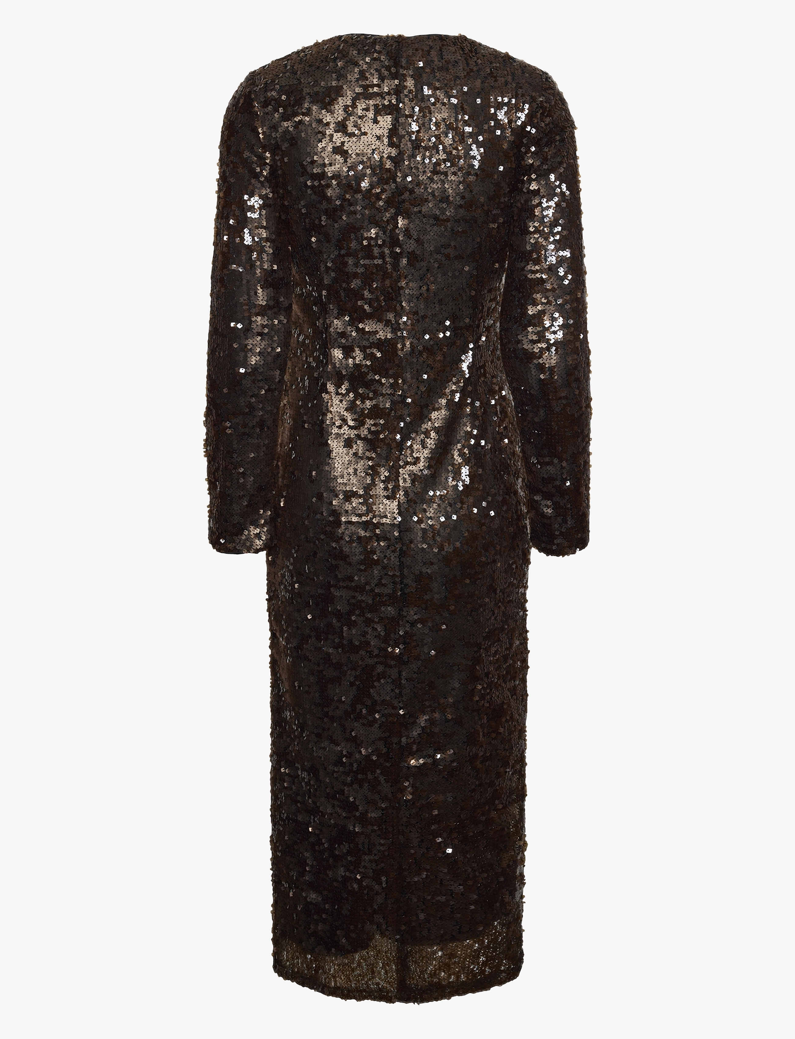 YAS - YASPIO LS SEQUIN LONG DRESS - SHOW - pailletkjoler - decadent chocolate - 2