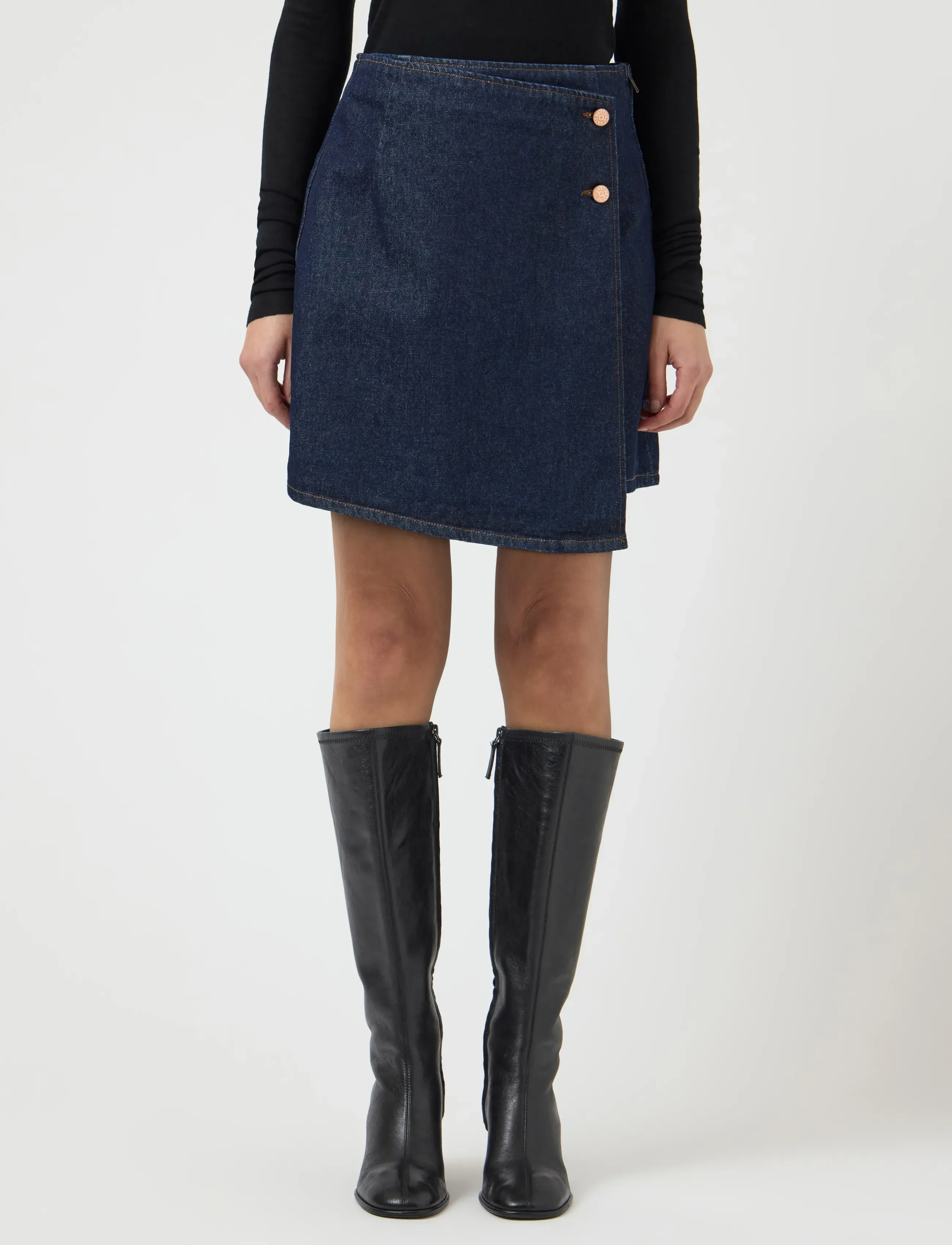 YAS Yaslisana Hmw Short Denim Skirt S. Noos, 38, Navy, Nederdele > Korte Nederdele, Dame