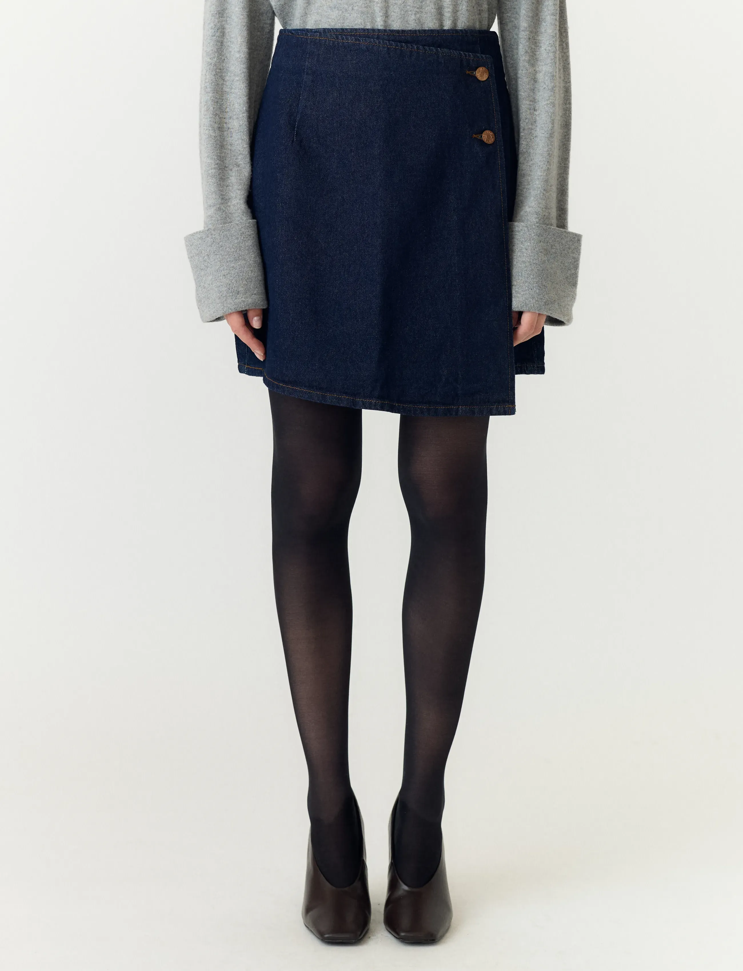 YAS YASLISANA HMW SHORT DENIM SKIRT S. NOOS - YAS - DARK BLUE DENIM / navy