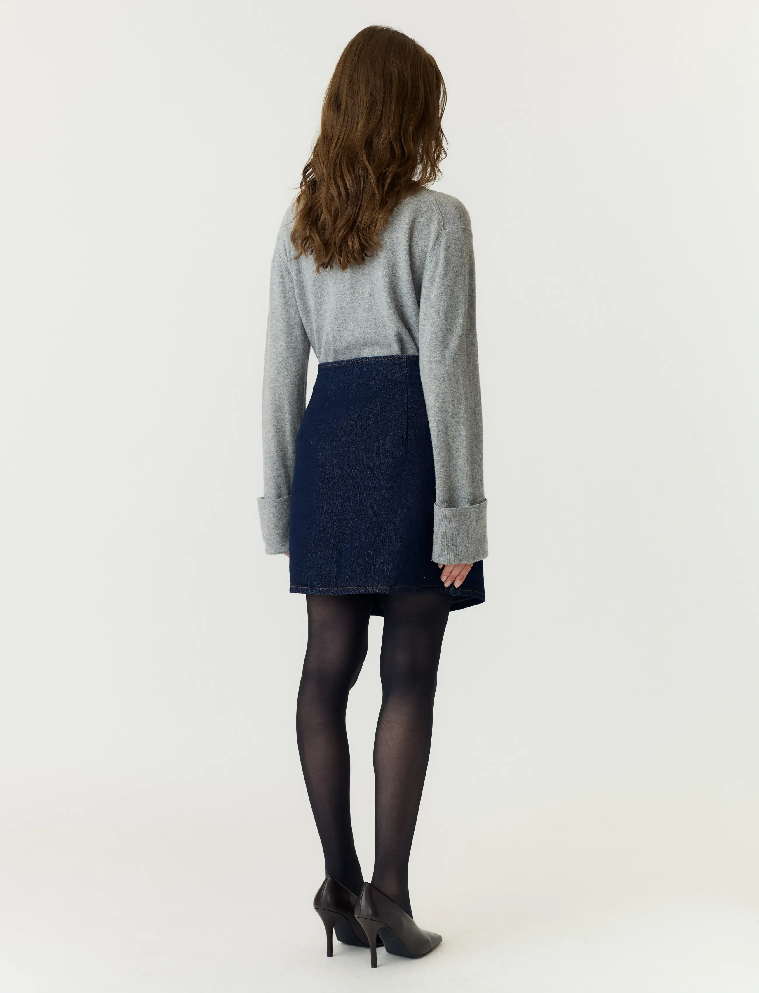 YAS - YASLISANA HMW SHORT DENIM SKIRT S. NOOS - omlottkjolar - dark blue denim - 3