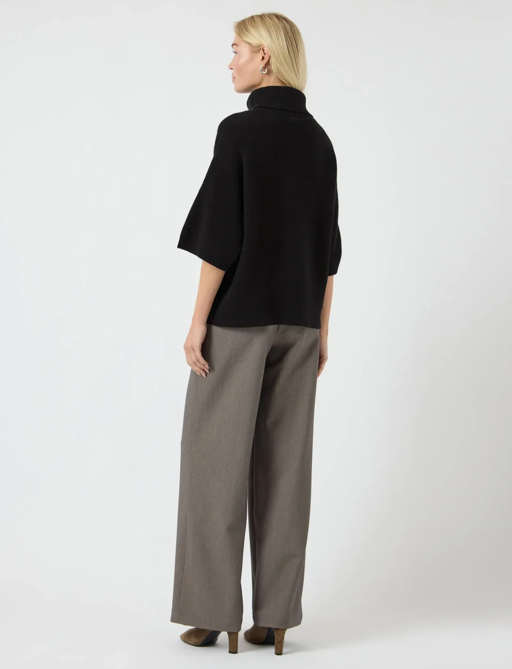 YAS - YASEMILA 2/4 WOOL KNIT PULLOVER S. NOOS - golfai - black - 3