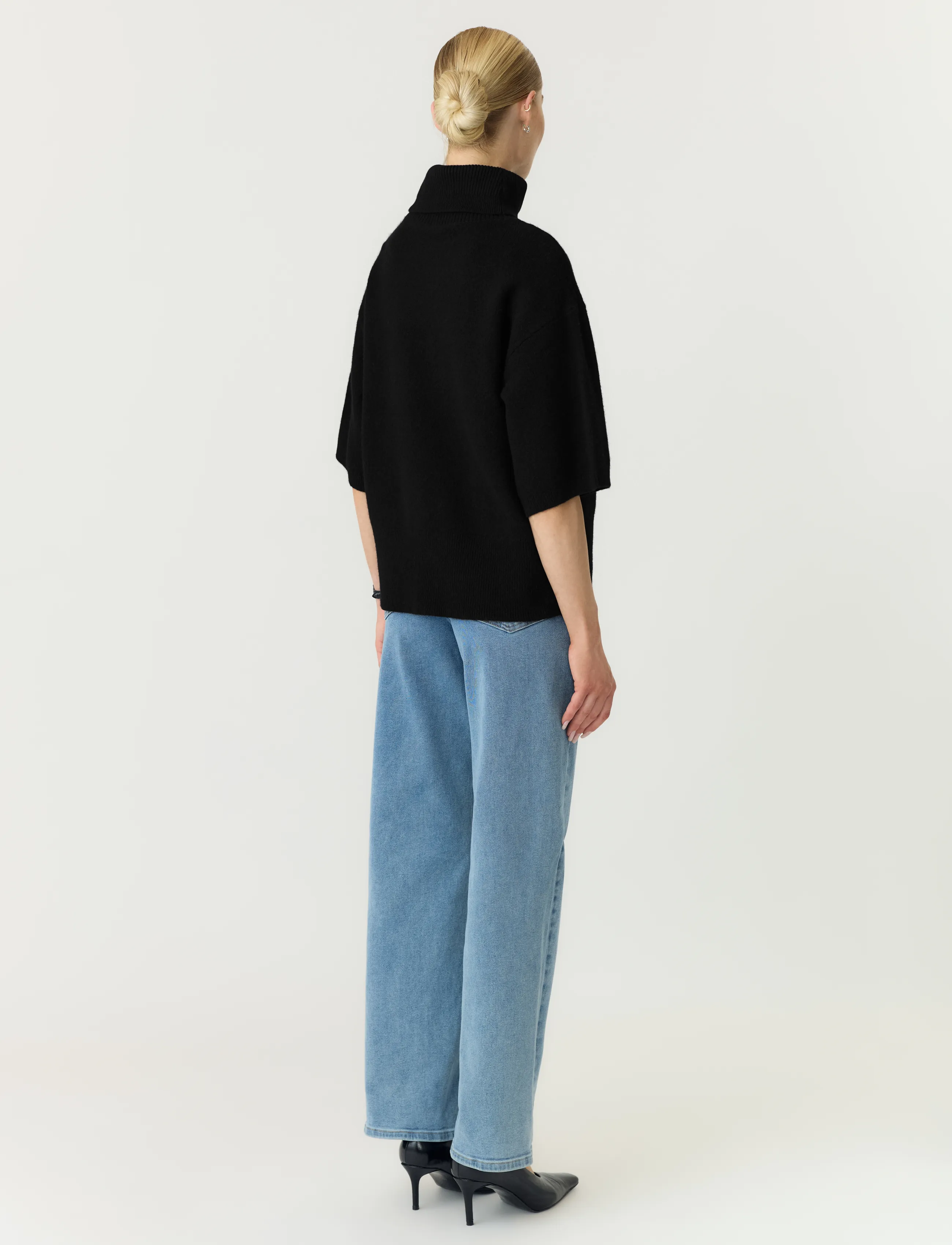 YAS - YASEMILA 2/4 WOOL KNIT PULLOVER S. NOOS - striktrøjer - black - 3