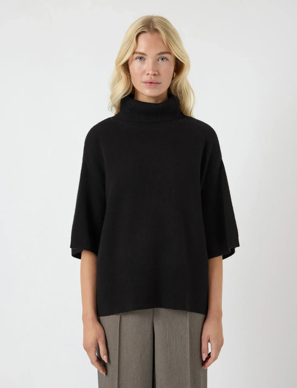 YAS - YASEMILA 2/4 WOOL KNIT PULLOVER S. NOOS - golfai - black - 4