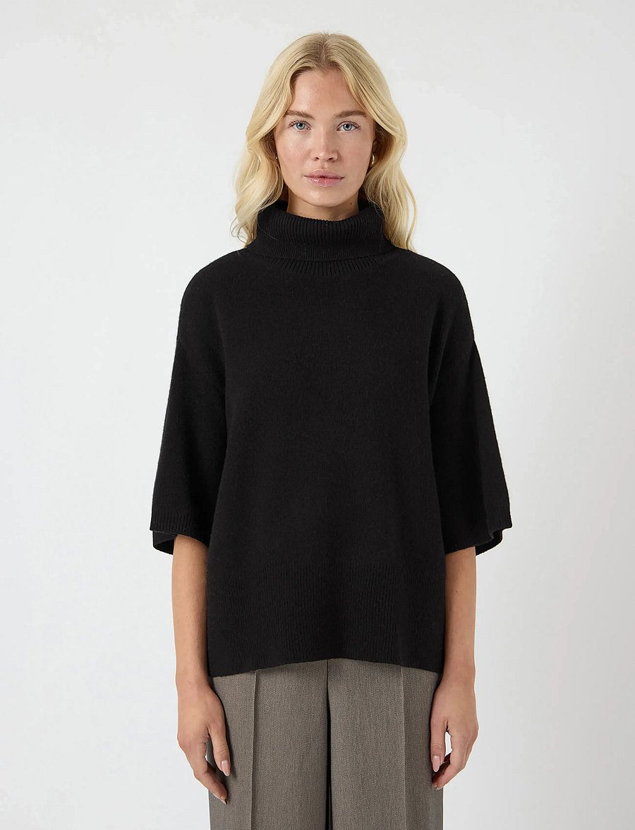 YAS - YASEMILA 2/4 WOOL KNIT PULLOVER S. NOOS - pullover - black - 4