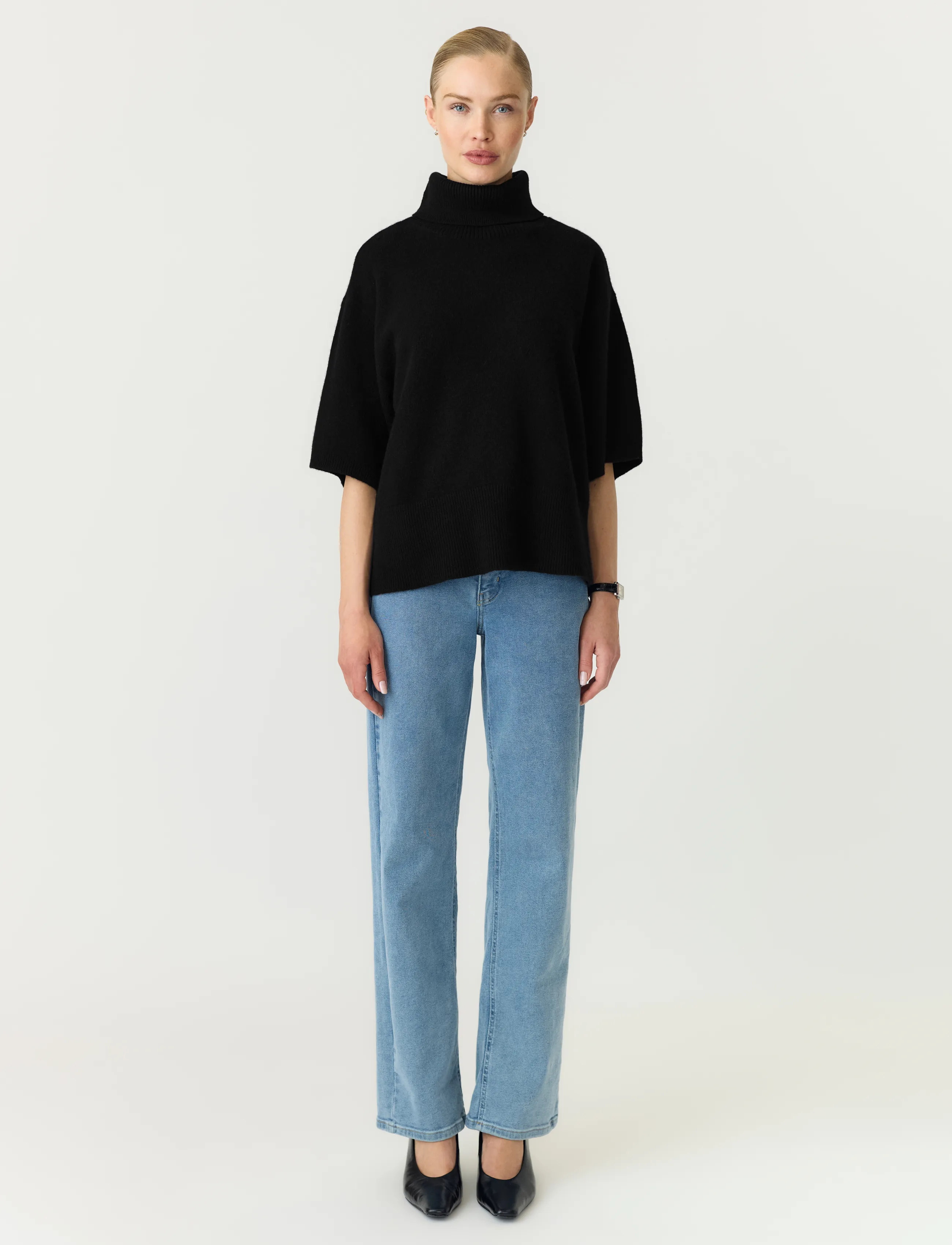 YAS - YASEMILA 2/4 WOOL KNIT PULLOVER S. NOOS - striktrøjer - black - 4