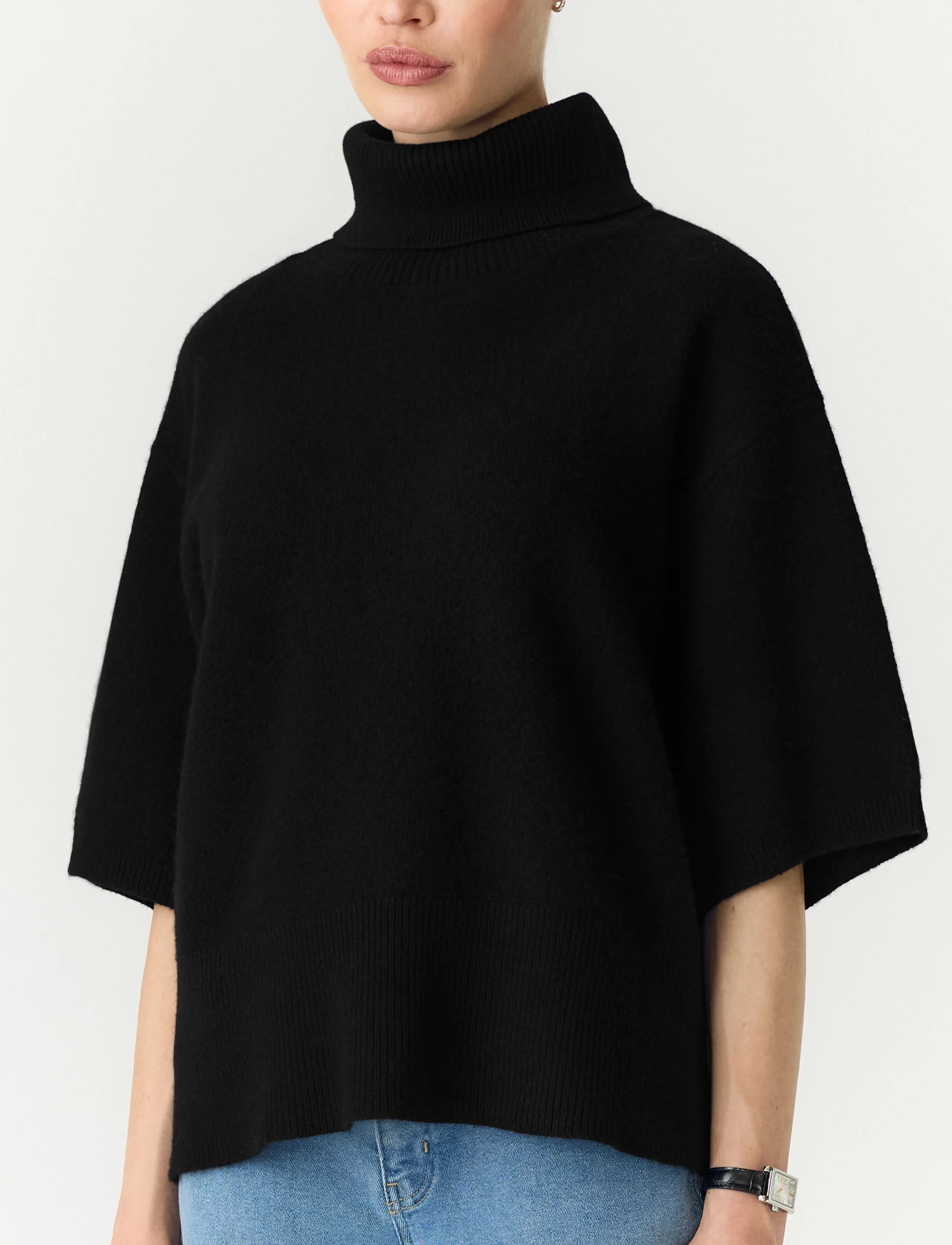 YAS - YASEMILA 2/4 WOOL KNIT PULLOVER S. NOOS - striktrøjer - black - 5