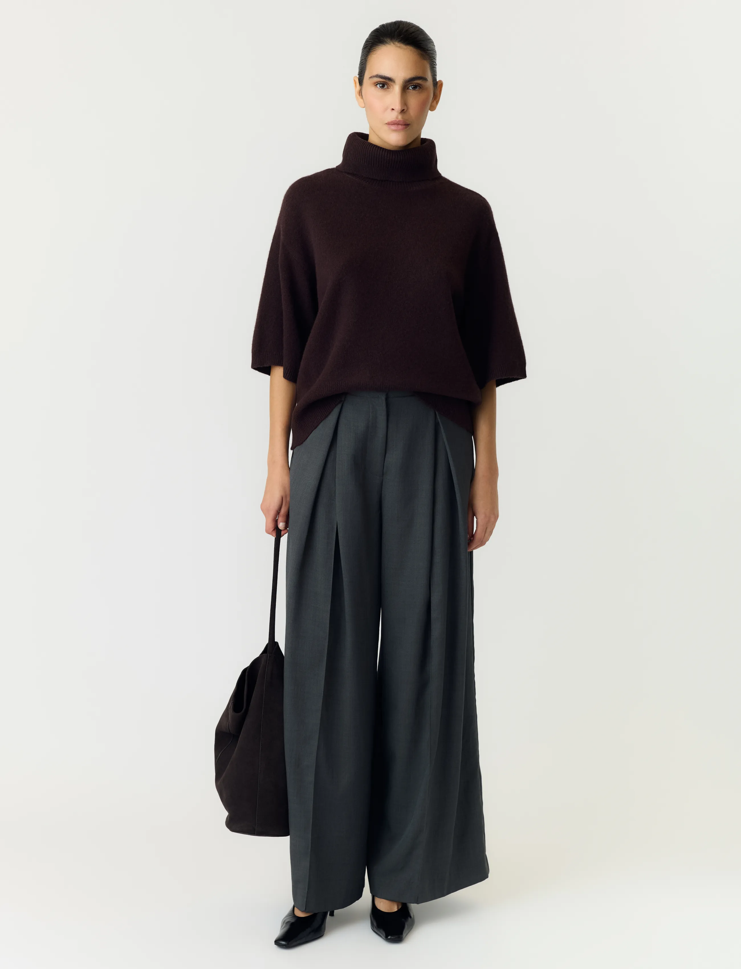 YAS YASEMILA 2/4 WOOL KNIT PULLOVER S. NOOS - Fødselsdag - COFFEE BEAN / brown