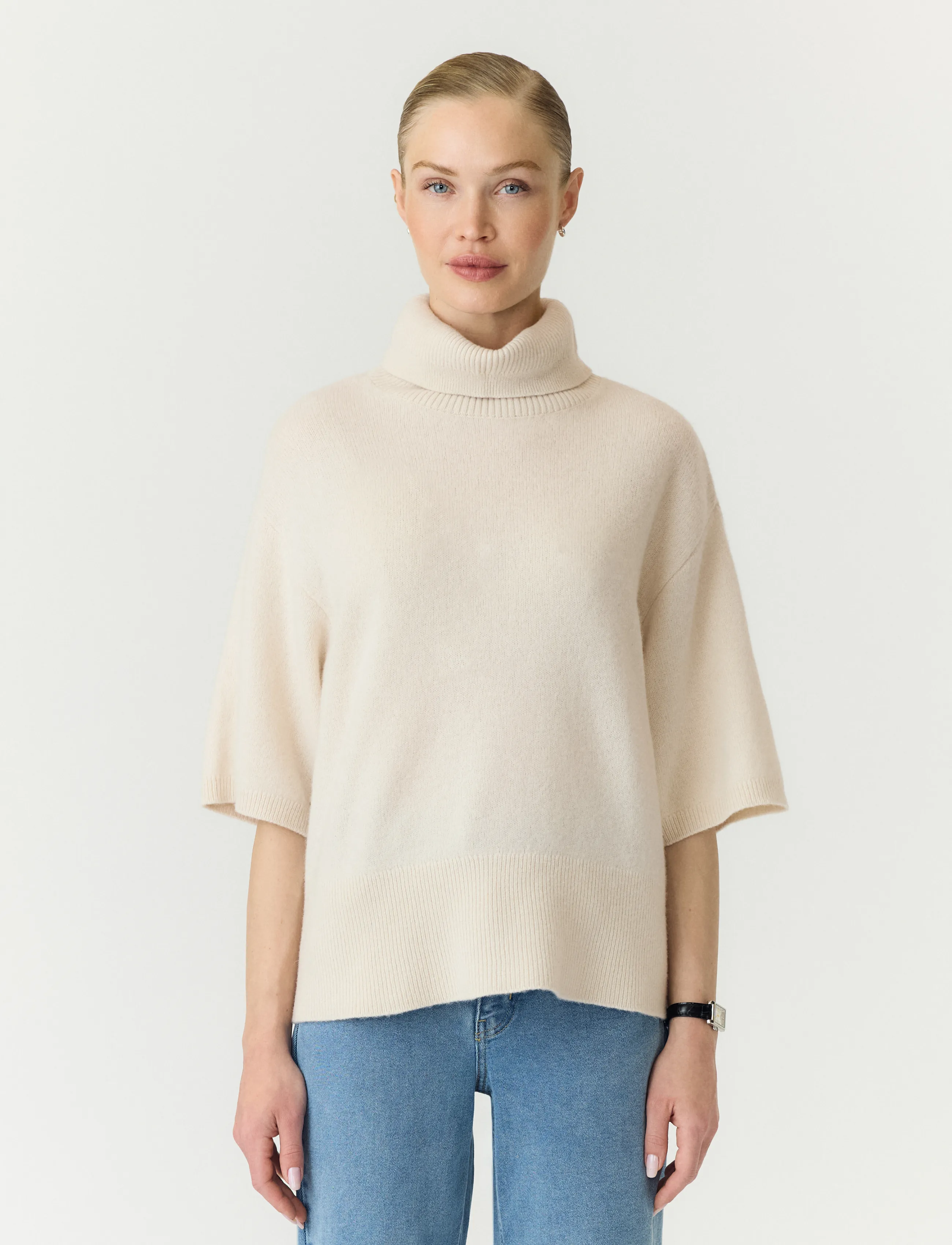 YAS - YASEMILA 2/4 WOOL KNIT PULLOVER S. NOOS - pullover - sandshell - 0