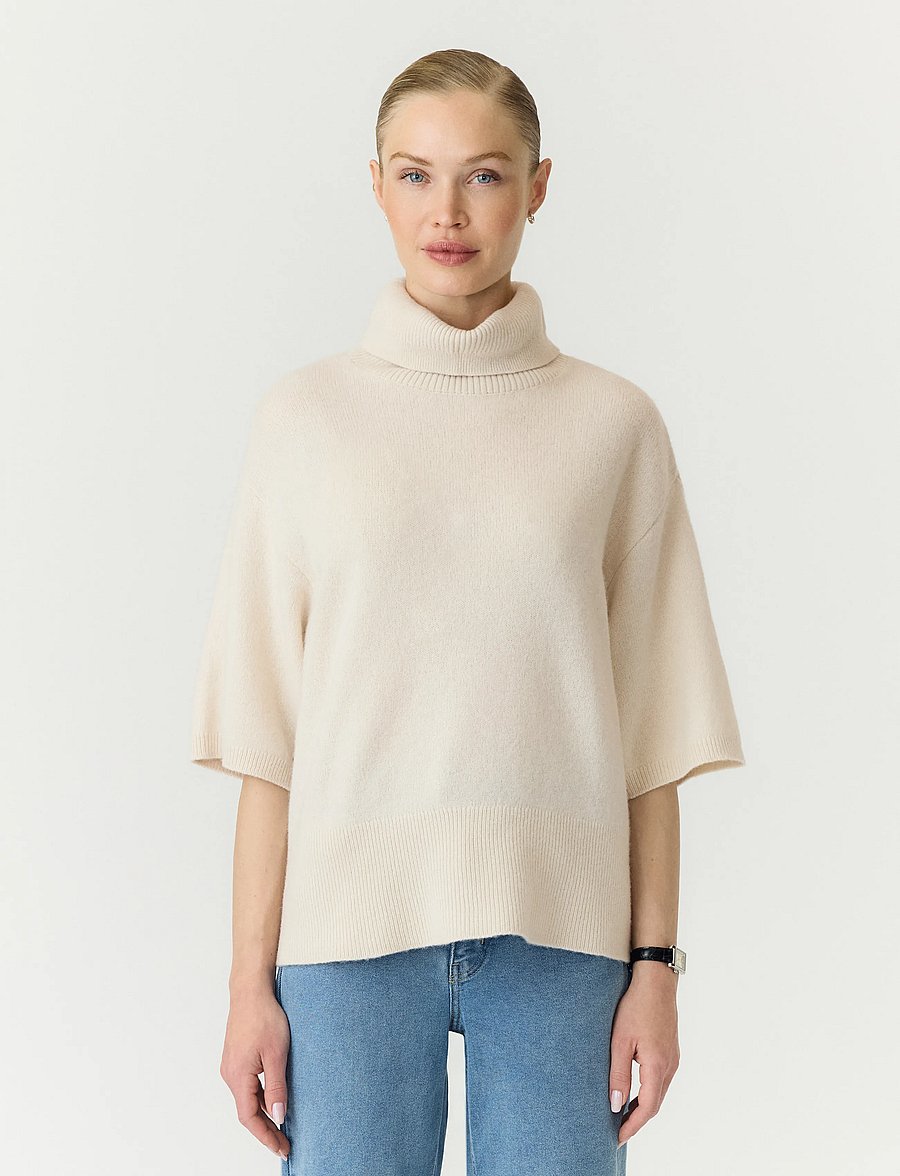 YAS - YASEMILA 2/4 WOOL KNIT PULLOVER S. NOOS - pullover - sandshell - 0