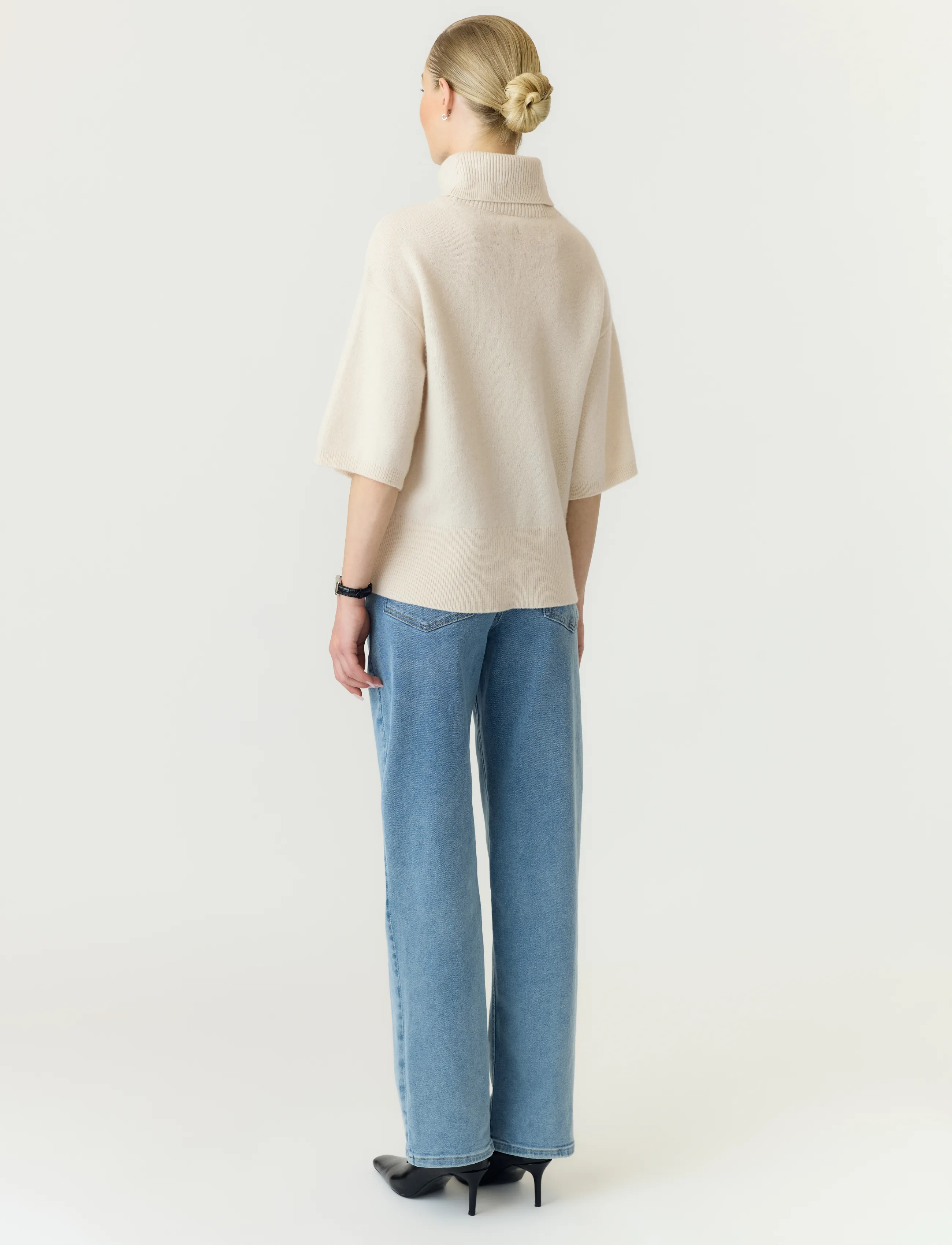 YAS - YASEMILA 2/4 WOOL KNIT PULLOVER S. NOOS - pullover - sandshell - 3