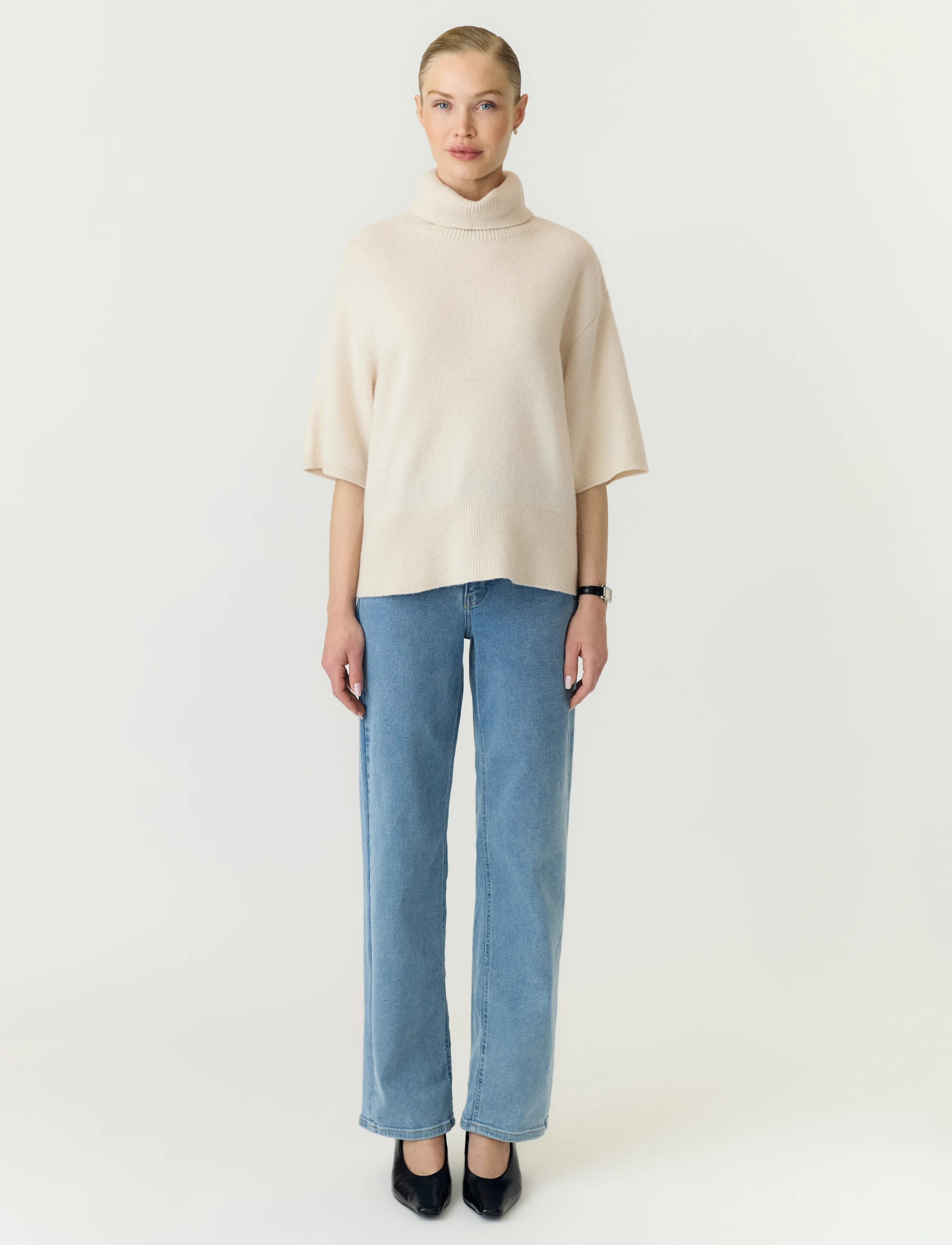 YAS - YASEMILA 2/4 WOOL KNIT PULLOVER S. NOOS - pullover - sandshell - 4