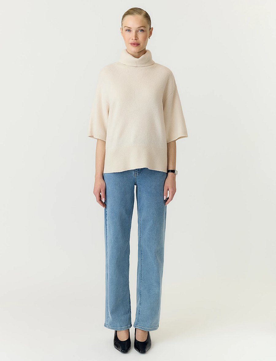 YAS - YASEMILA 2/4 WOOL KNIT PULLOVER S. NOOS - pullover - sandshell - 4