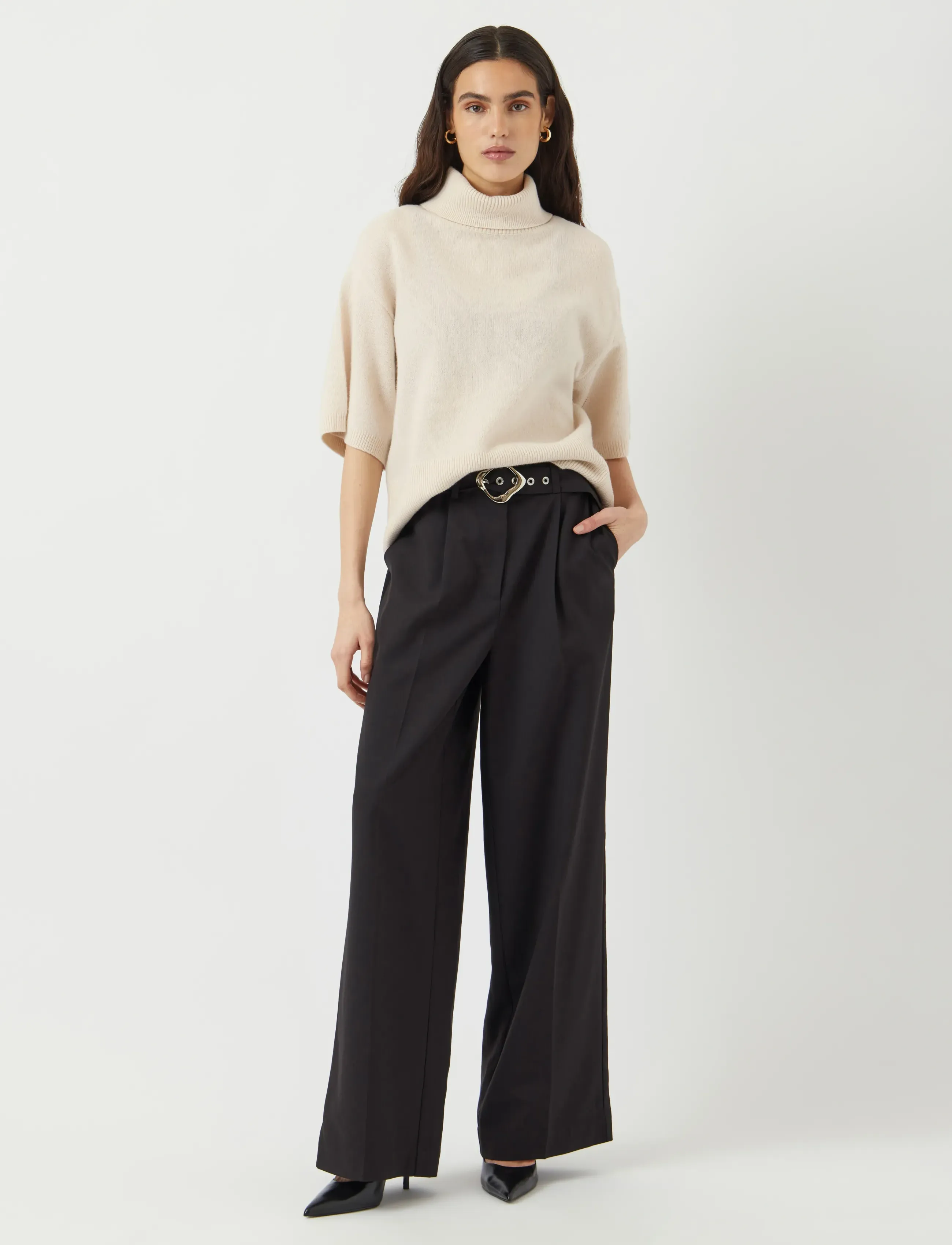 YAS - YASEMILA 2/4 WOOL KNIT PULLOVER S. NOOS - džemperi - sandshell - 4