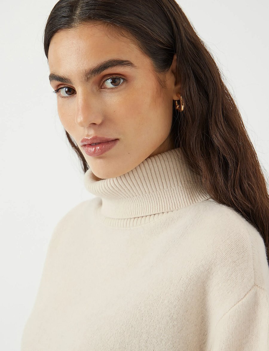 YAS - YASEMILA 2/4 WOOL KNIT PULLOVER S. NOOS - džemperi - sandshell - 5