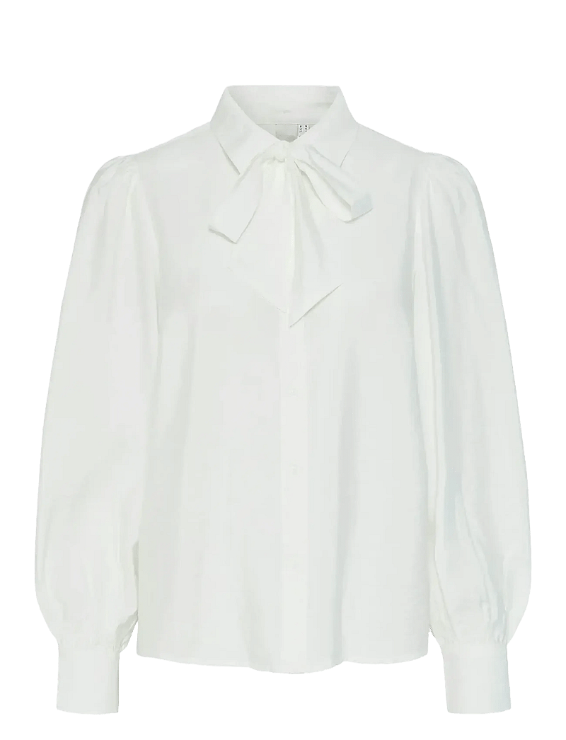 YAS - YASPIL LS BOW SHIRT S. NOOS - langärmlige hemden - star white - 0