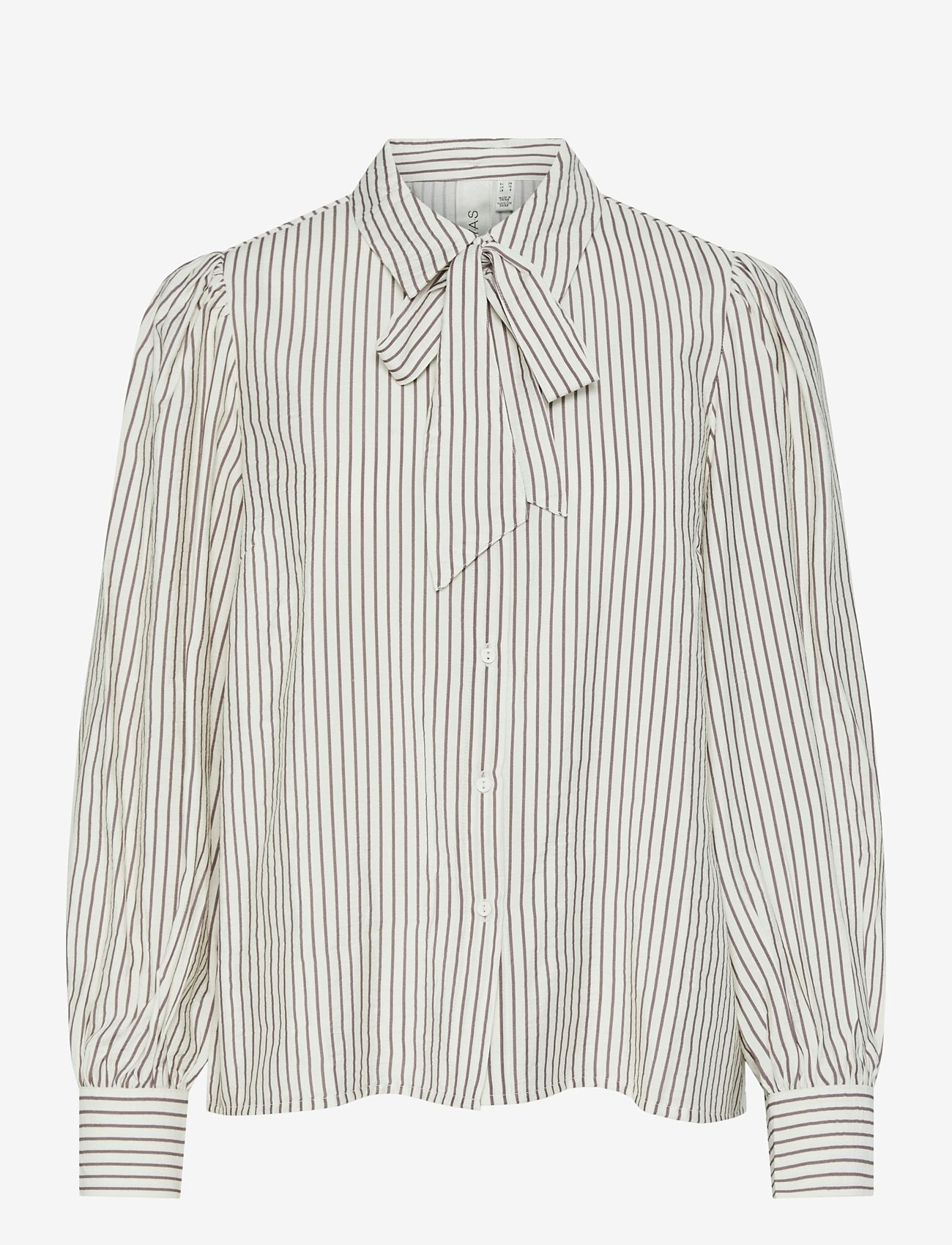 YAS - YASPIL LS BOW SHIRT S. NOOS - langærmede skjorter - star white - 0