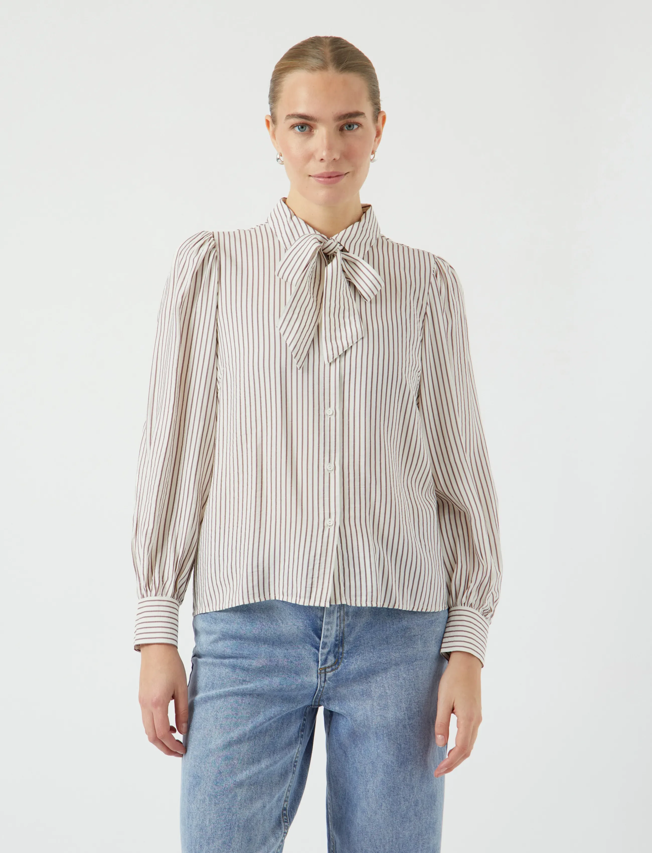 YAS YASPIL LS BOW SHIRT S. NOOS - Hemden - STAR WHITE / white