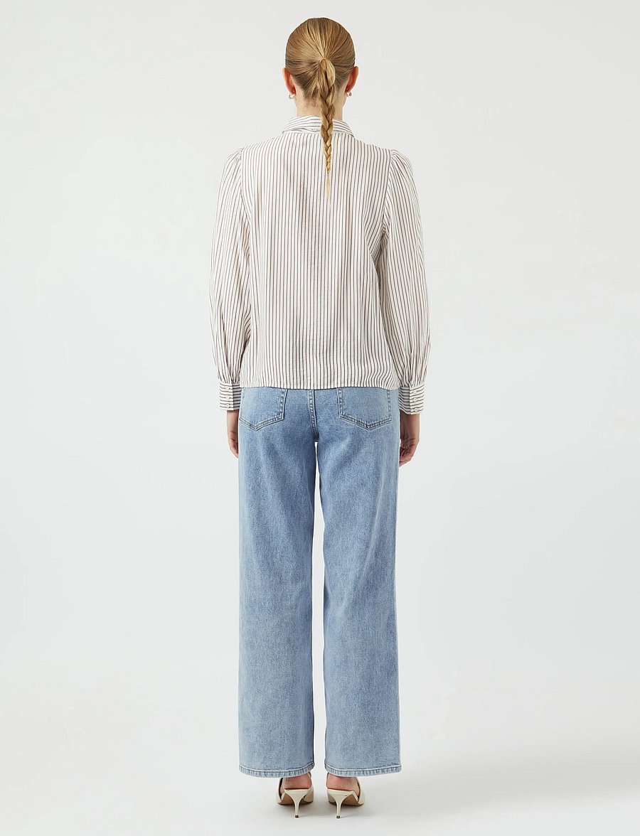 YAS - YASPIL LS BOW SHIRT S. NOOS - star white - 3