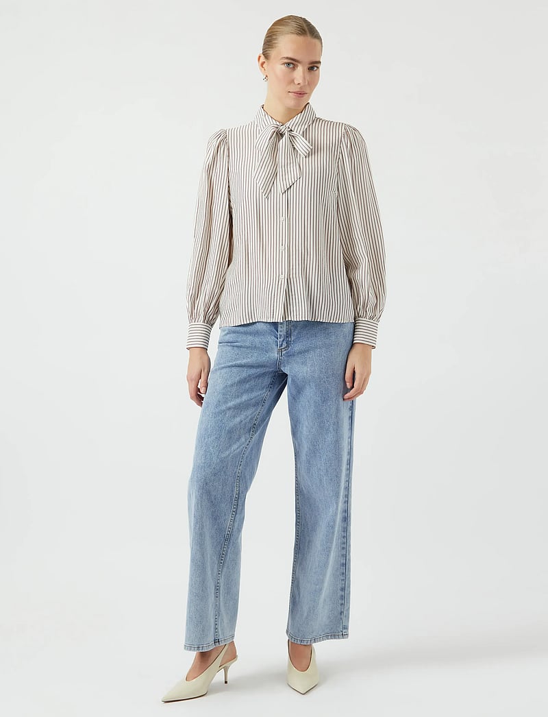YAS - YASPIL LS BOW SHIRT S. NOOS - star white - 4
