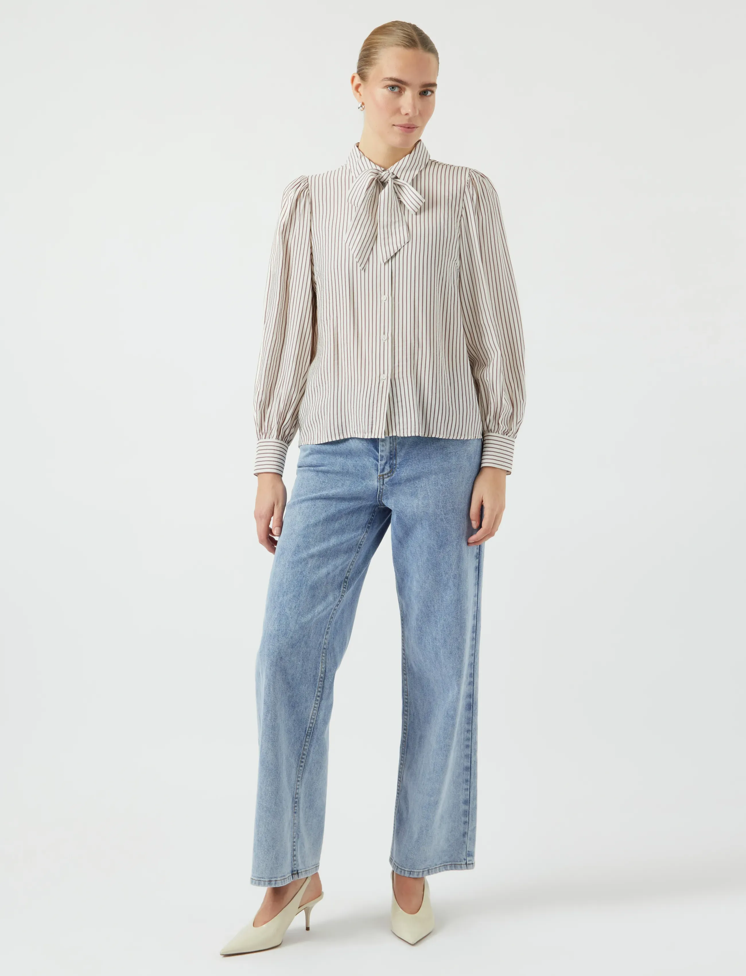 YAS - YASPIL LS BOW SHIRT S. NOOS - star white - 4