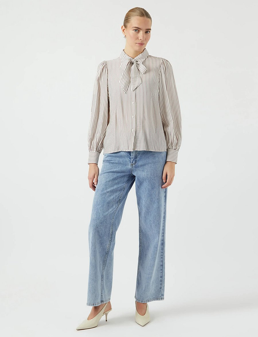 YAS - YASPIL LS BOW SHIRT S. NOOS - star white - 4