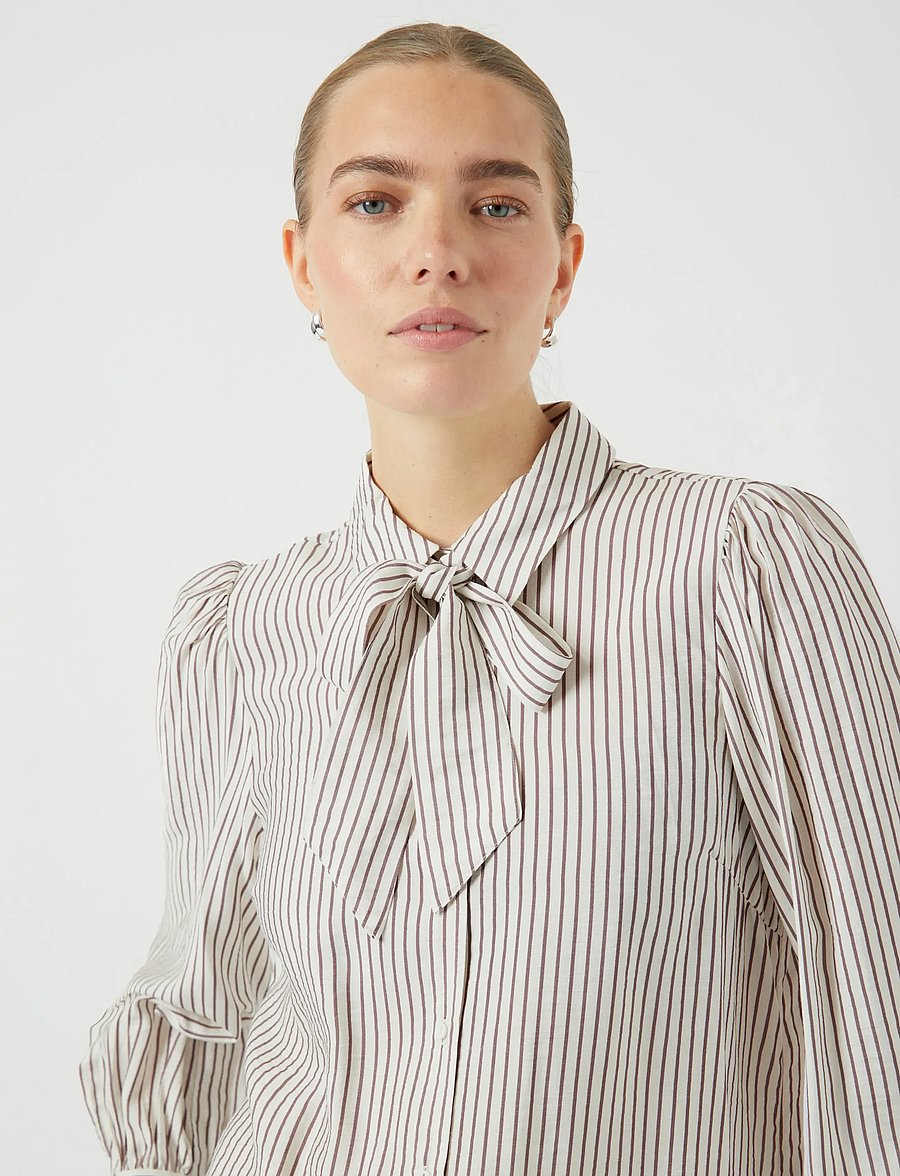 YAS - YASPIL LS BOW SHIRT S. NOOS - star white - 5