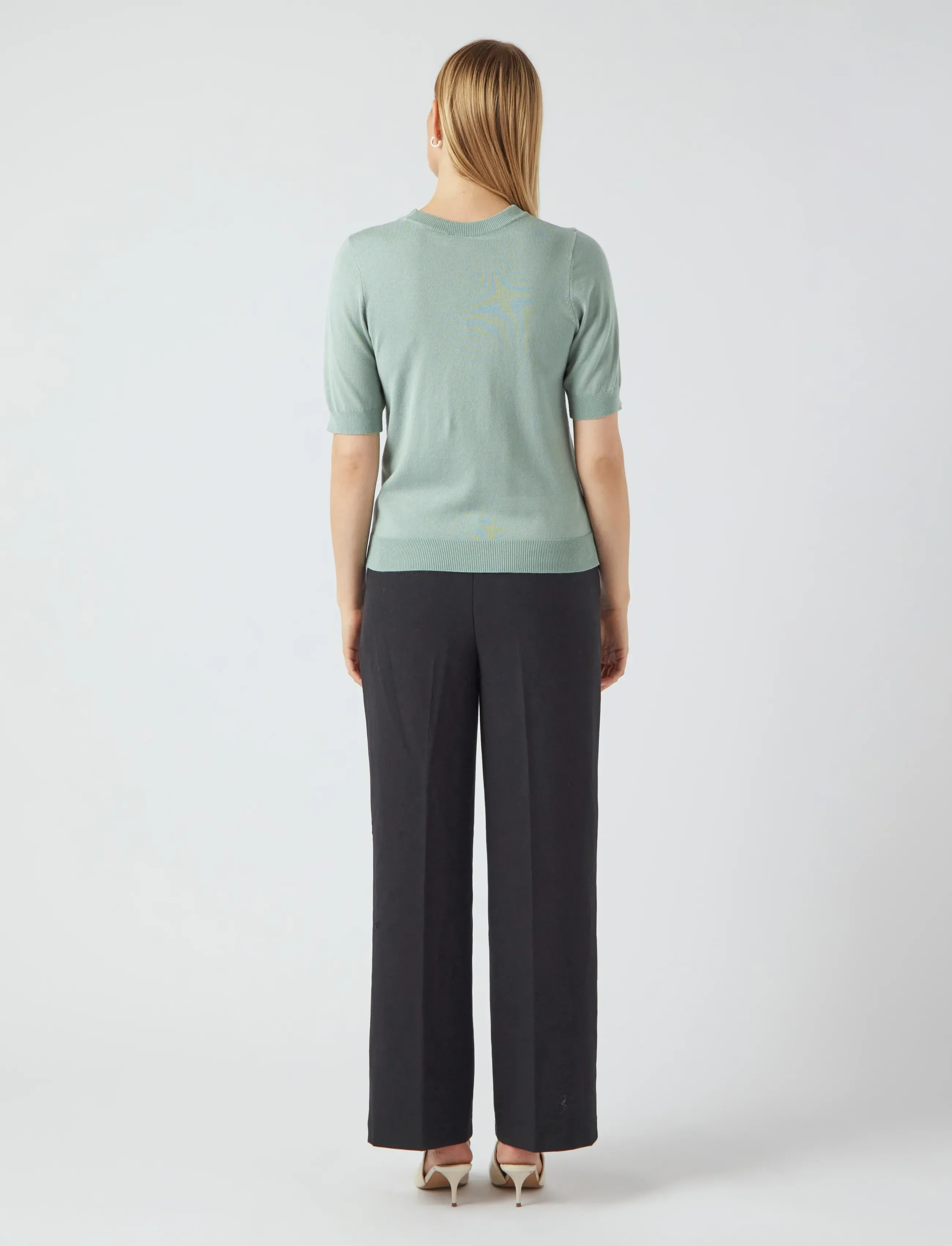 YAS - YASLENA SS KNIT PULLOVER S. NOOS - laveste priser - iceberg green - 3