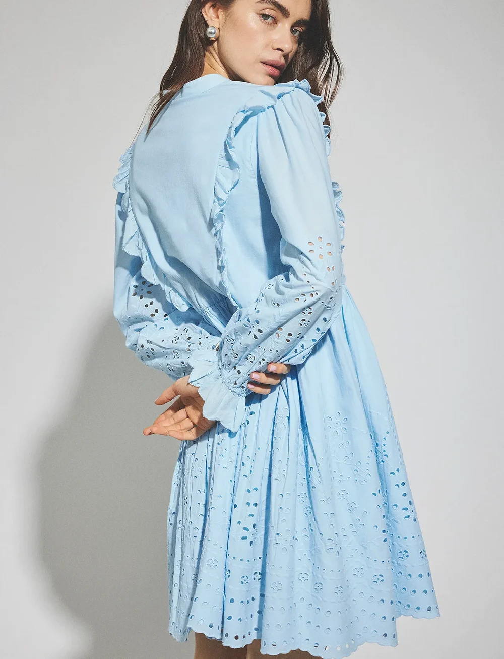 YAS - YASLUMA LS DRESS S. NOOS - konfirmationstøj - clear sky - 2