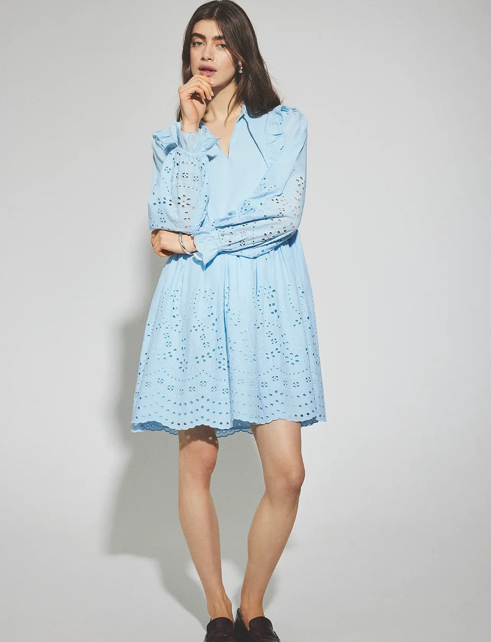 YAS - YASLUMA LS DRESS S. NOOS - konfirmationstøj - clear sky - 3