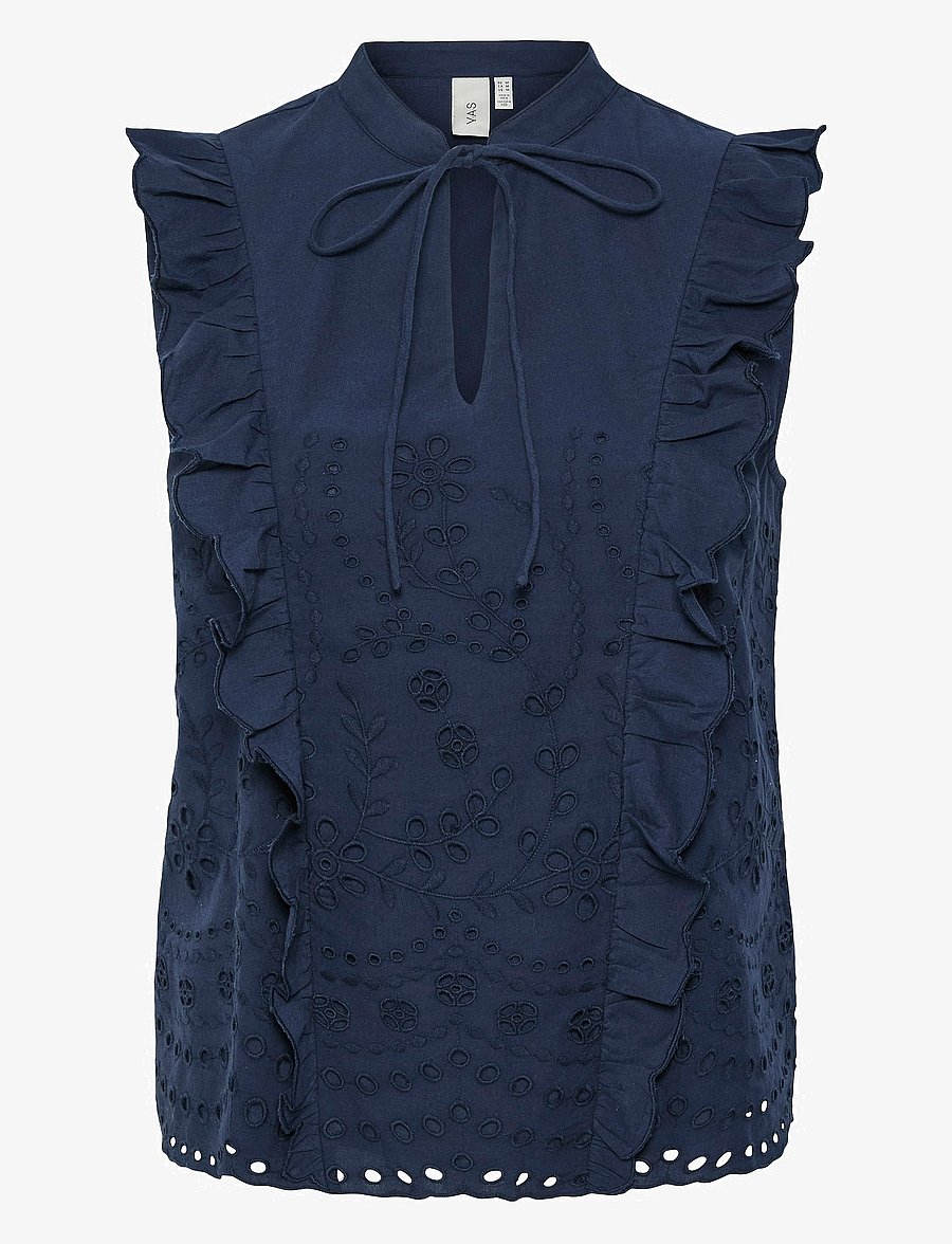 YAS - YASLUMA SL TOP S. NOOS - Ärmellose blusen - navy blazer - 1