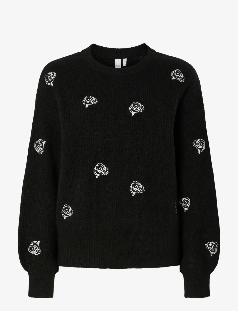 YAS - YASFLEUR LS KNIT PULLOVER S. NOOS - strikkegensere - black - 0