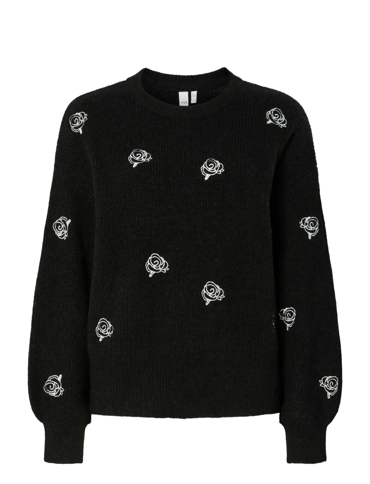 YAS YASFLEUR LS KNIT PULLOVER S. NOOS - Transitional Layering - BLACK / black