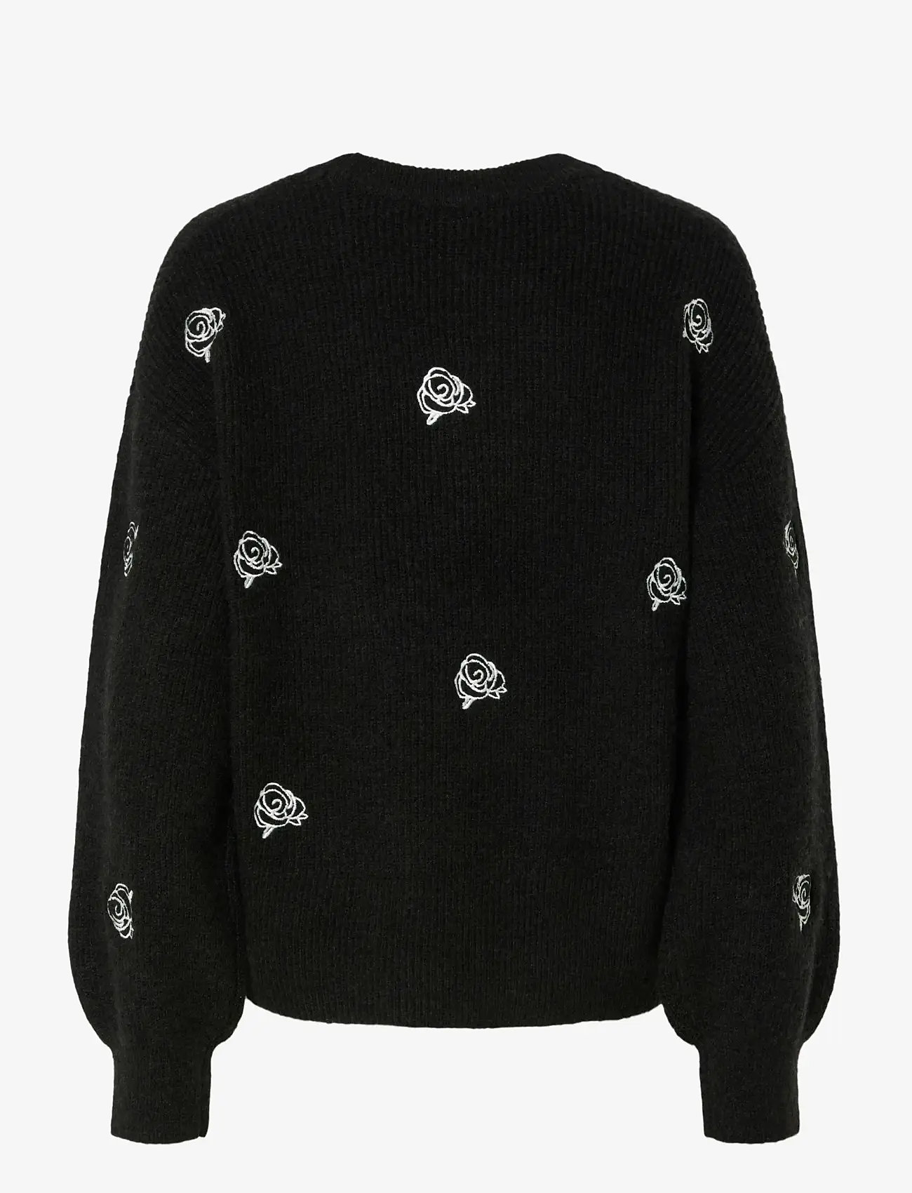 YAS - YASFLEUR LS KNIT PULLOVER S. NOOS - stickade tröjor - black - 1