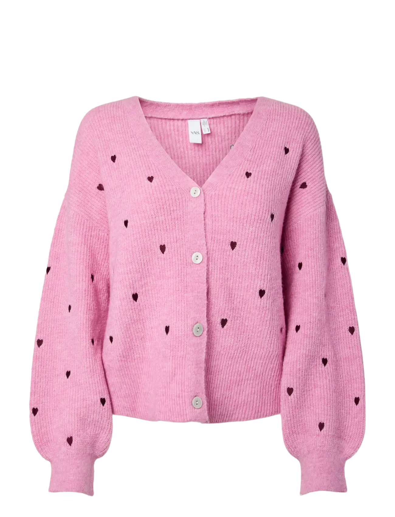 YAS YASFLEUR LS KNIT CARDIGAN S. NOOS - YAS - BEGONIA PINK / pink/rose