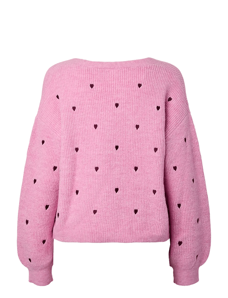 YAS - YASFLEUR LS KNIT CARDIGAN S. NOOS - koftor - begonia pink - 2