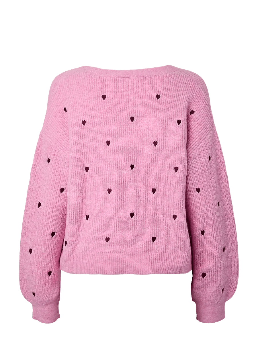 YAS - YASFLEUR LS KNIT CARDIGAN S. NOOS - cardigans - begonia pink - 2