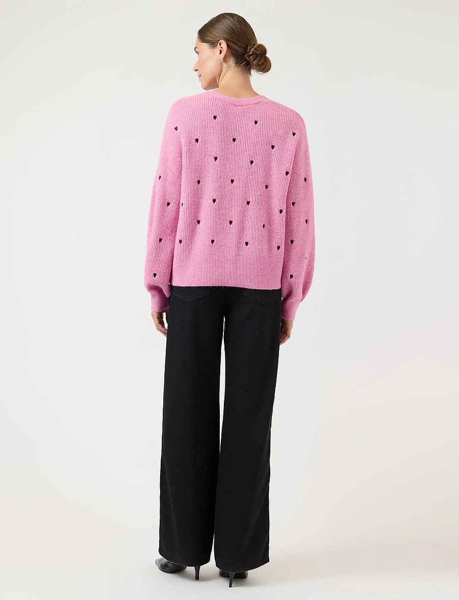 YAS - YASFLEUR LS KNIT CARDIGAN S. NOOS - cardigans - begonia pink - 3
