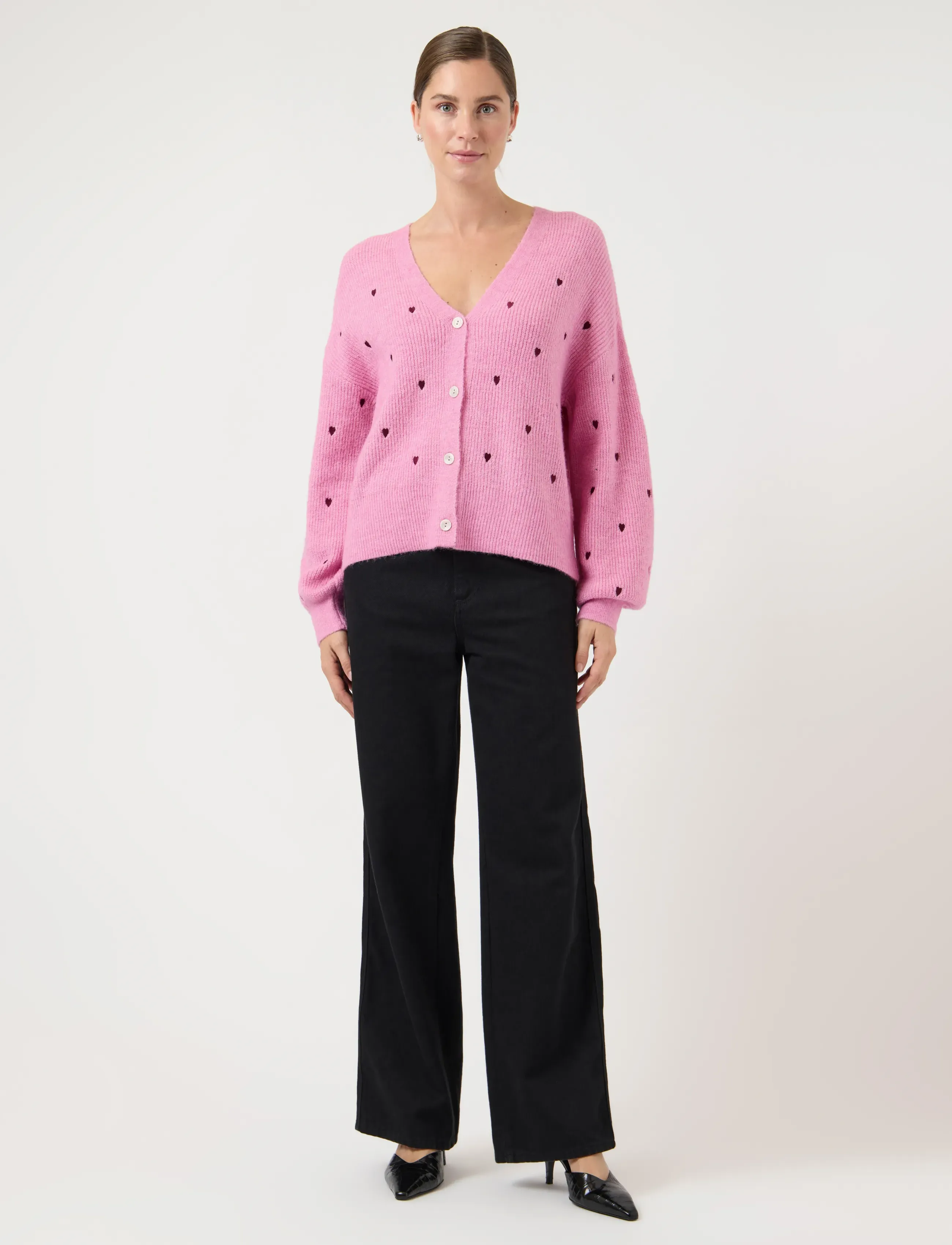 YAS - YASFLEUR LS KNIT CARDIGAN S. NOOS - cardigans - begonia pink - 4