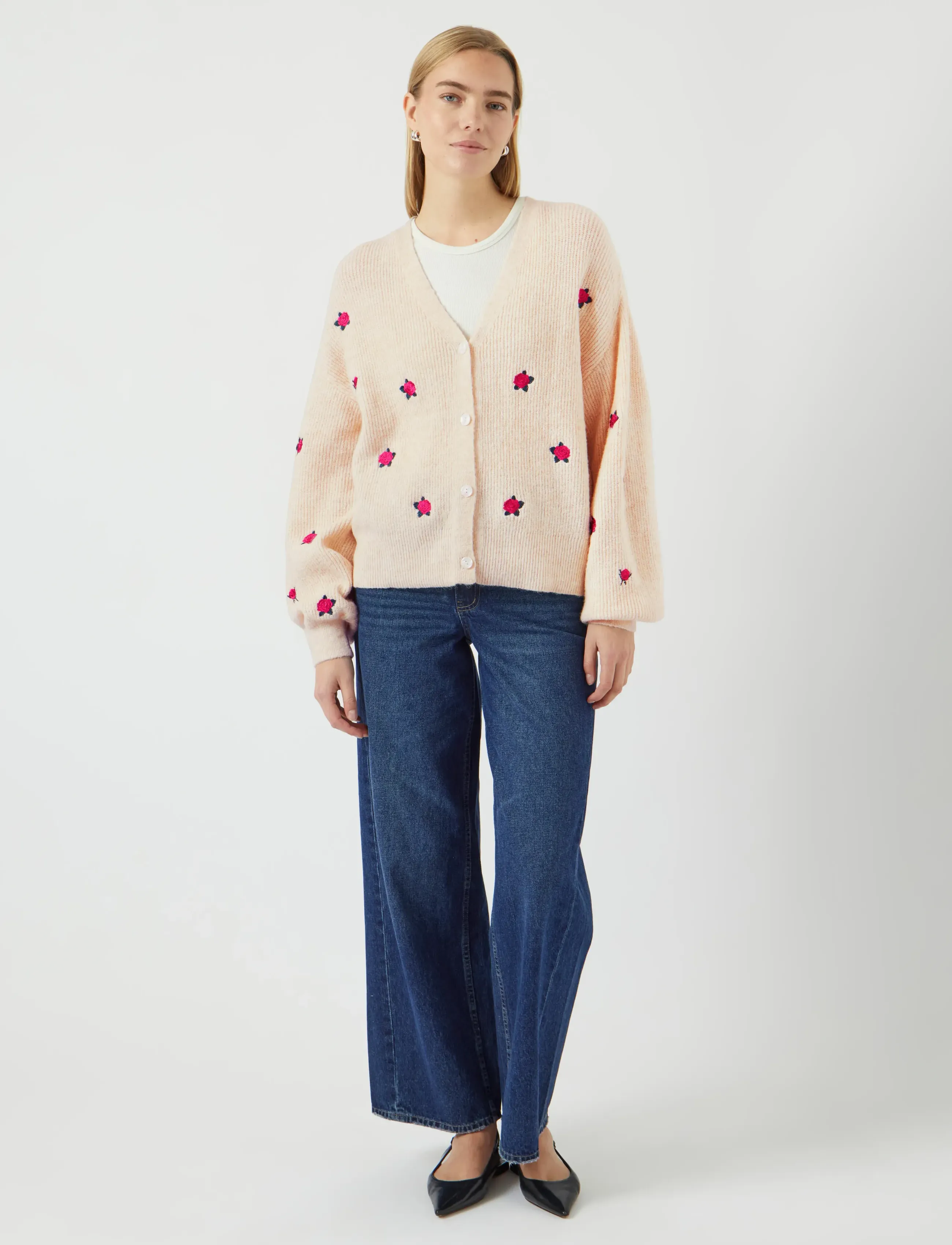 Koftor / Cardigans / Västar Y.a.s YAS Noos Fleur Cardigan Birch/Bouquet 7