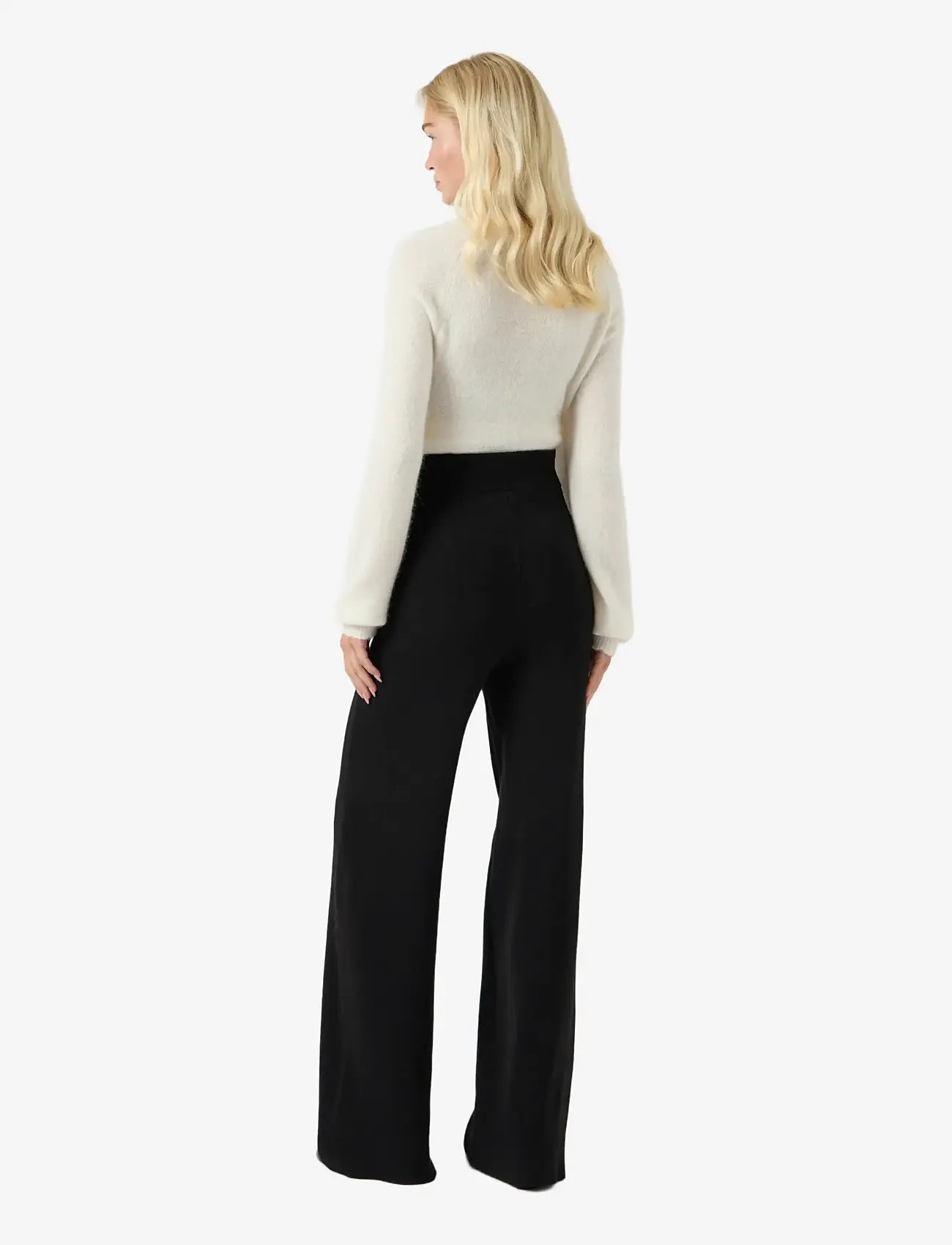 YAS - YASFONNY HW KNIT PANT S. NOOS - hosen mit weitem bein - black - 2