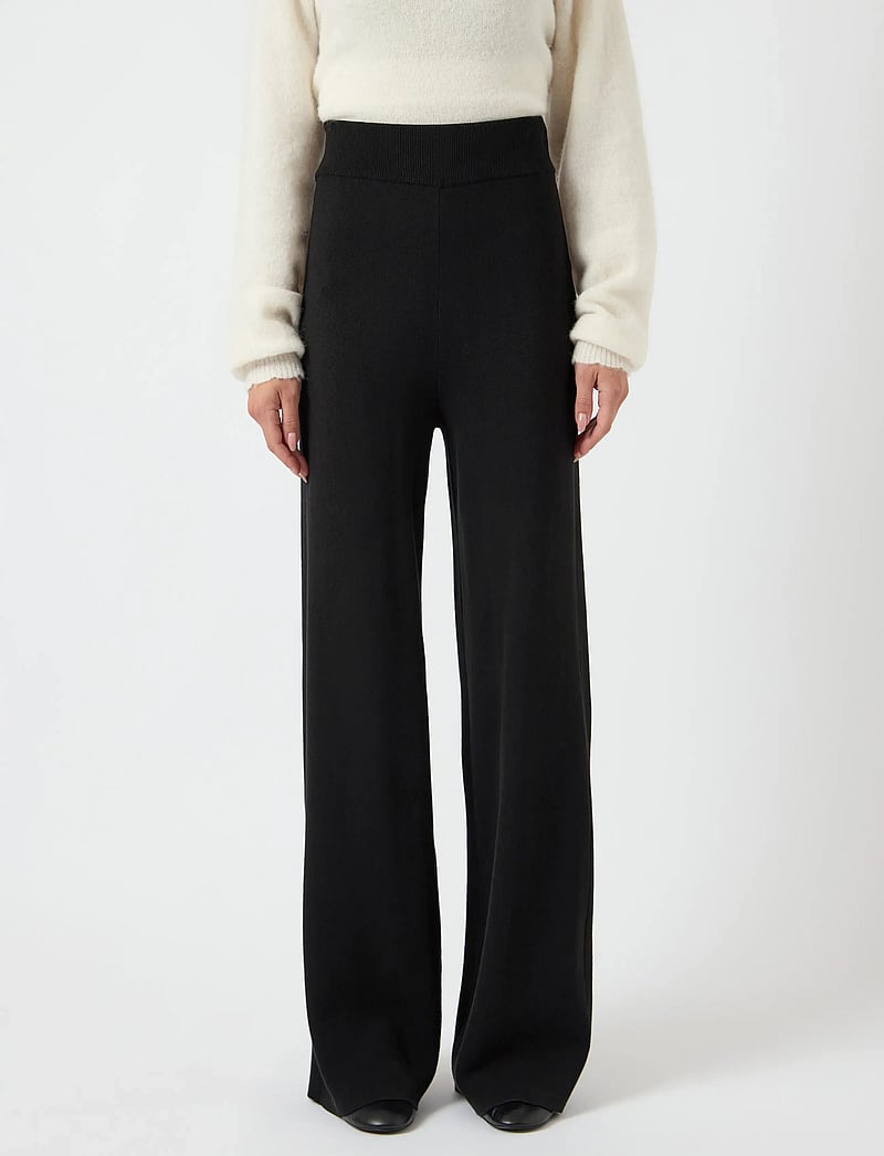 YAS - YASFONNY HW KNIT PANT S. NOOS - hosen mit weitem bein - black - 0