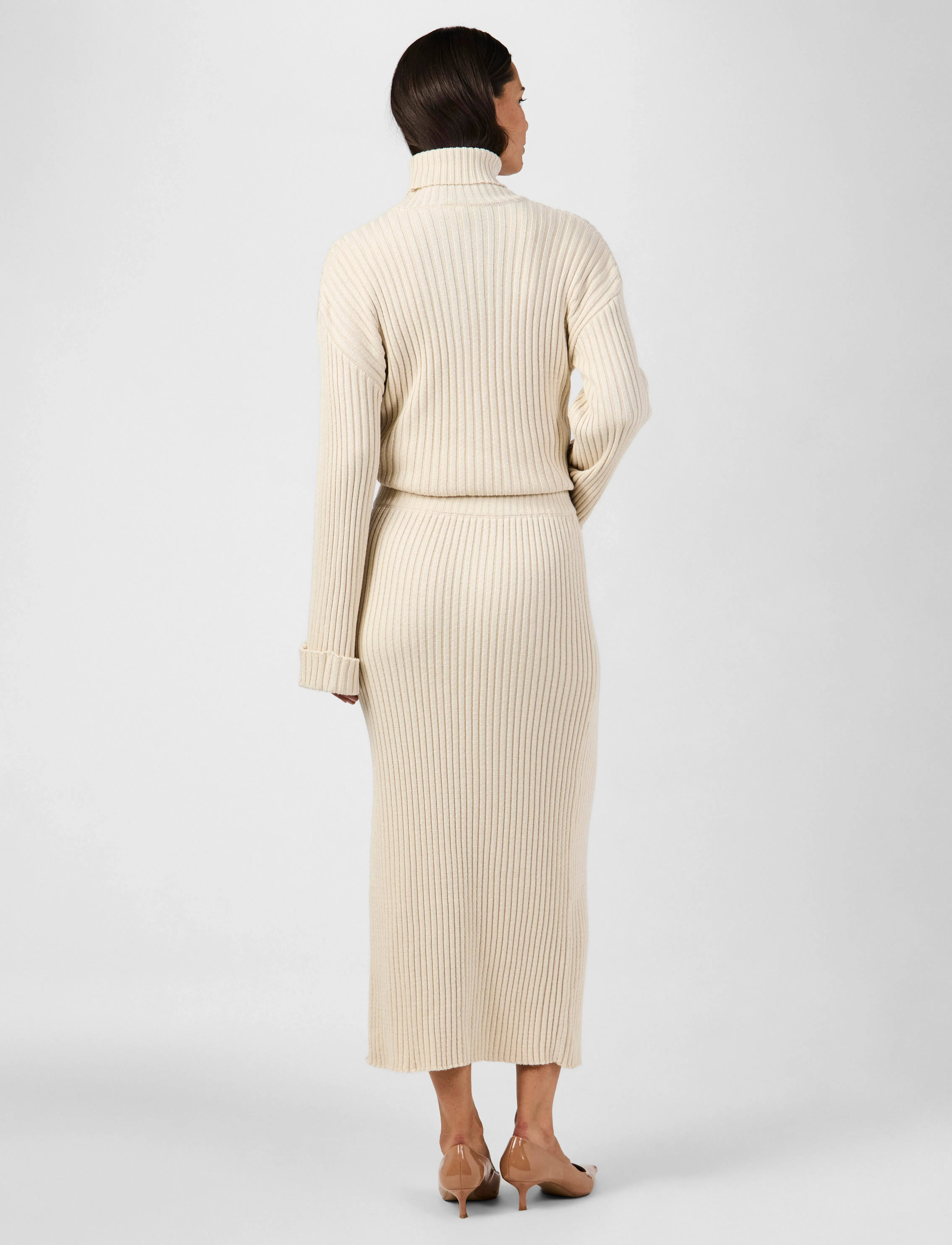 YAS - YASMAVI HW ANKLE KNIT SKIRT - D2D - strikkede nederdele - birch - 3