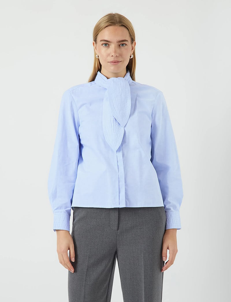 YAS - YASOXA LS TIE NECK SHIRT S. - langærmede skjorter - clear sky - 0