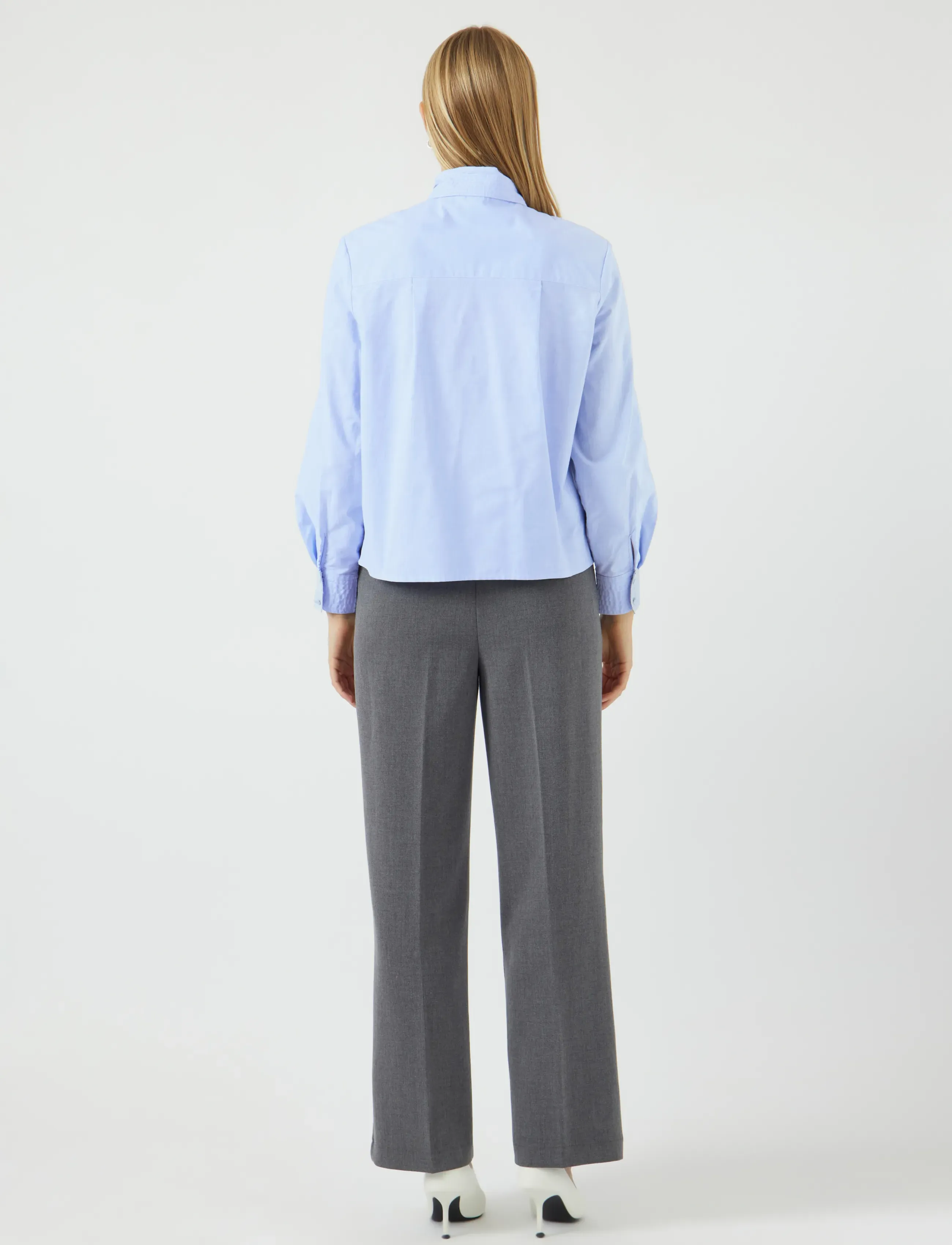 YAS - YASOXA LS TIE NECK SHIRT S. - langermede skjorter - clear sky - 3