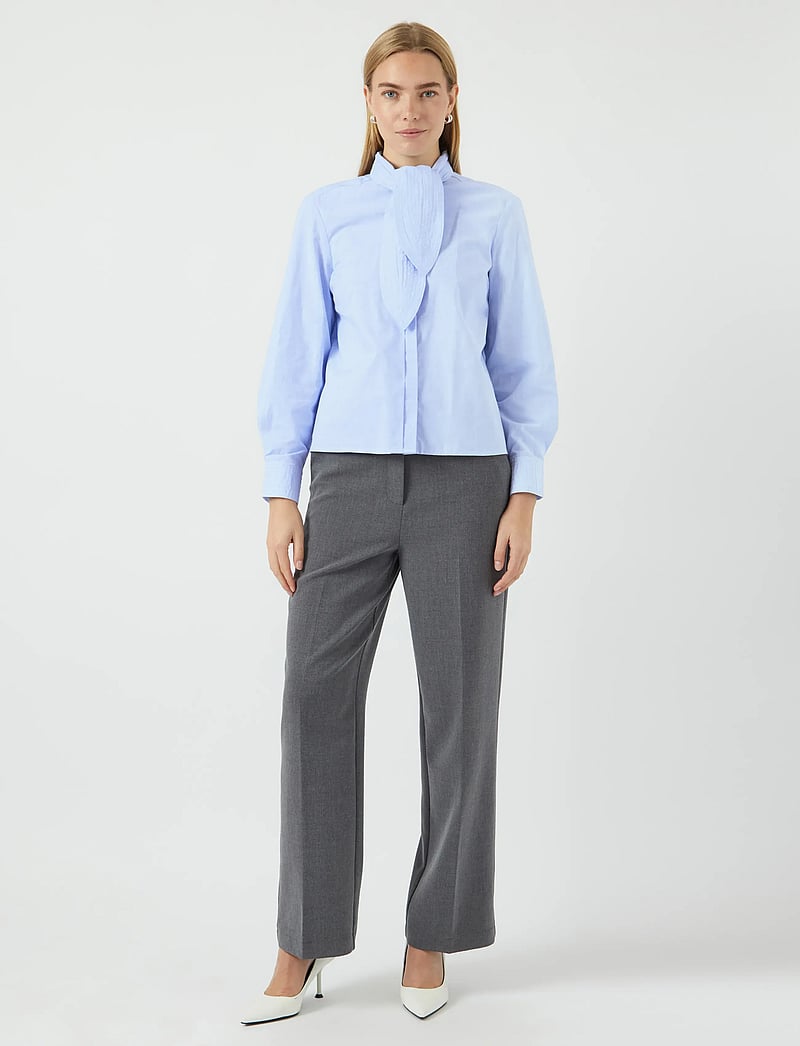 YAS - YASOXA LS TIE NECK SHIRT S. - langærmede skjorter - clear sky - 4